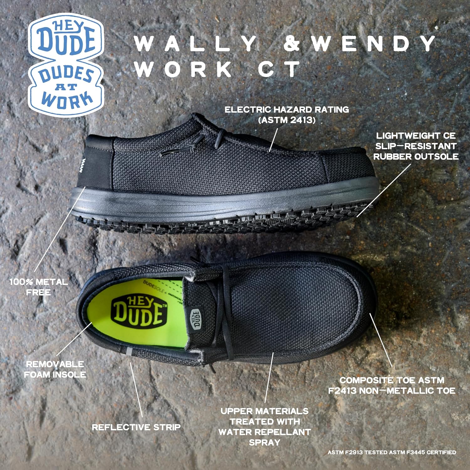 HEYDUDE Women's Wendy Work CT | Slip-Resistant, Water Resistant, Composite Toe Shoes | Hospital & Food Service Workers - Image 9