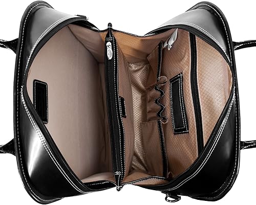Miniatura 4 de McKlein LA GRANGE - Maletín de negocios para computadora portátil y tableta, de piel desmontable de 15 pulgadas, con ruedas para mujer, bolsa de