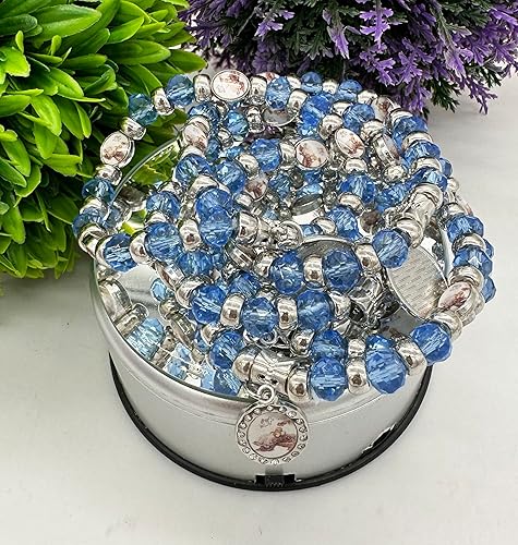 Miniatura 5 de Bautismo Favores Rosario Strech Pulsera Cruz Fiesta Recuerdos de Bautizo Católico Cristiano Recuerdos de Recuerdos de Recuerdos - 12 PCS