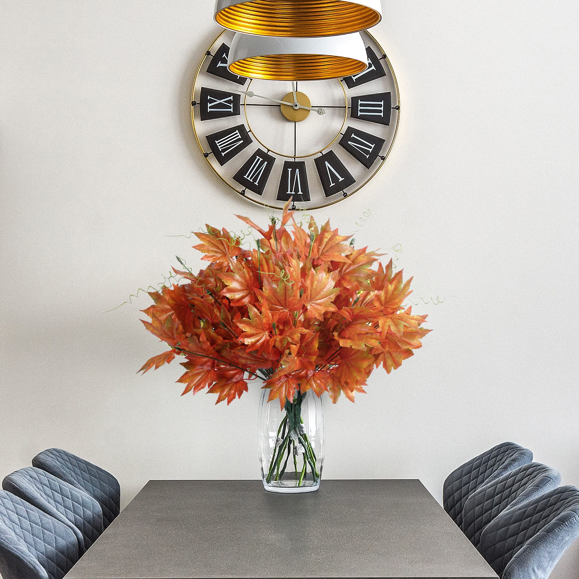 Holibanna Künstlicher Ahornblatt Zweig Herbstdeko - 32cm Realistische Deko Aus Kunststoff & Seide Für Vasen