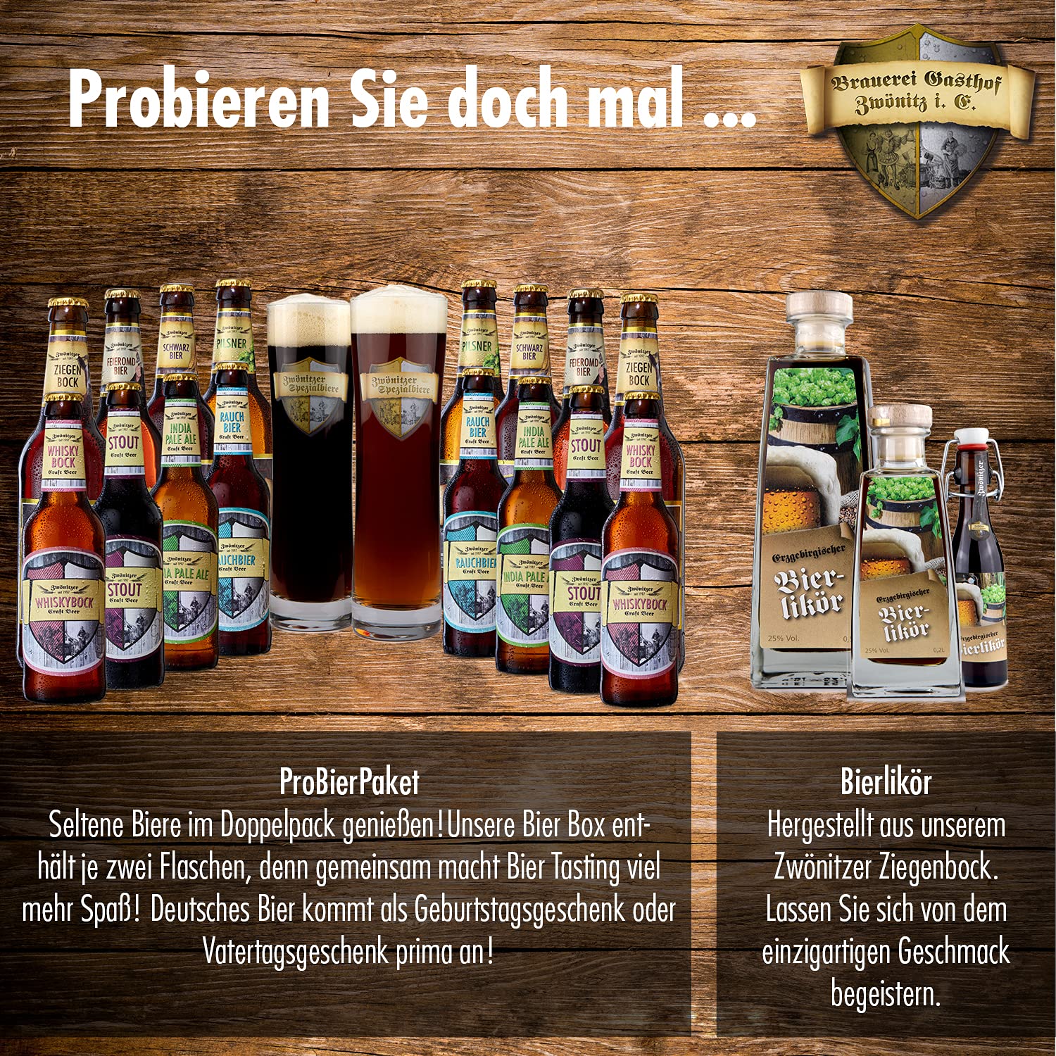 Brauerei Zwönitz Feieromd Bier in der 3 Liter Flasche, Dunkles Craft Beer, Biergeschenk als Vatertagsgeschenk, Männergeschenk, XXL Bierflasche