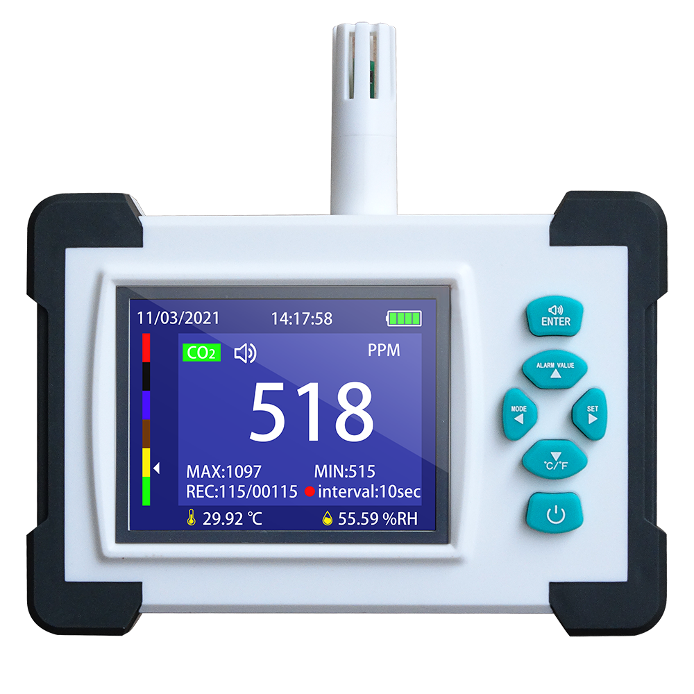 Détecteur CO2 LCD Température Humidité - Moniteur Qualité Air Intérieur 3 Modes