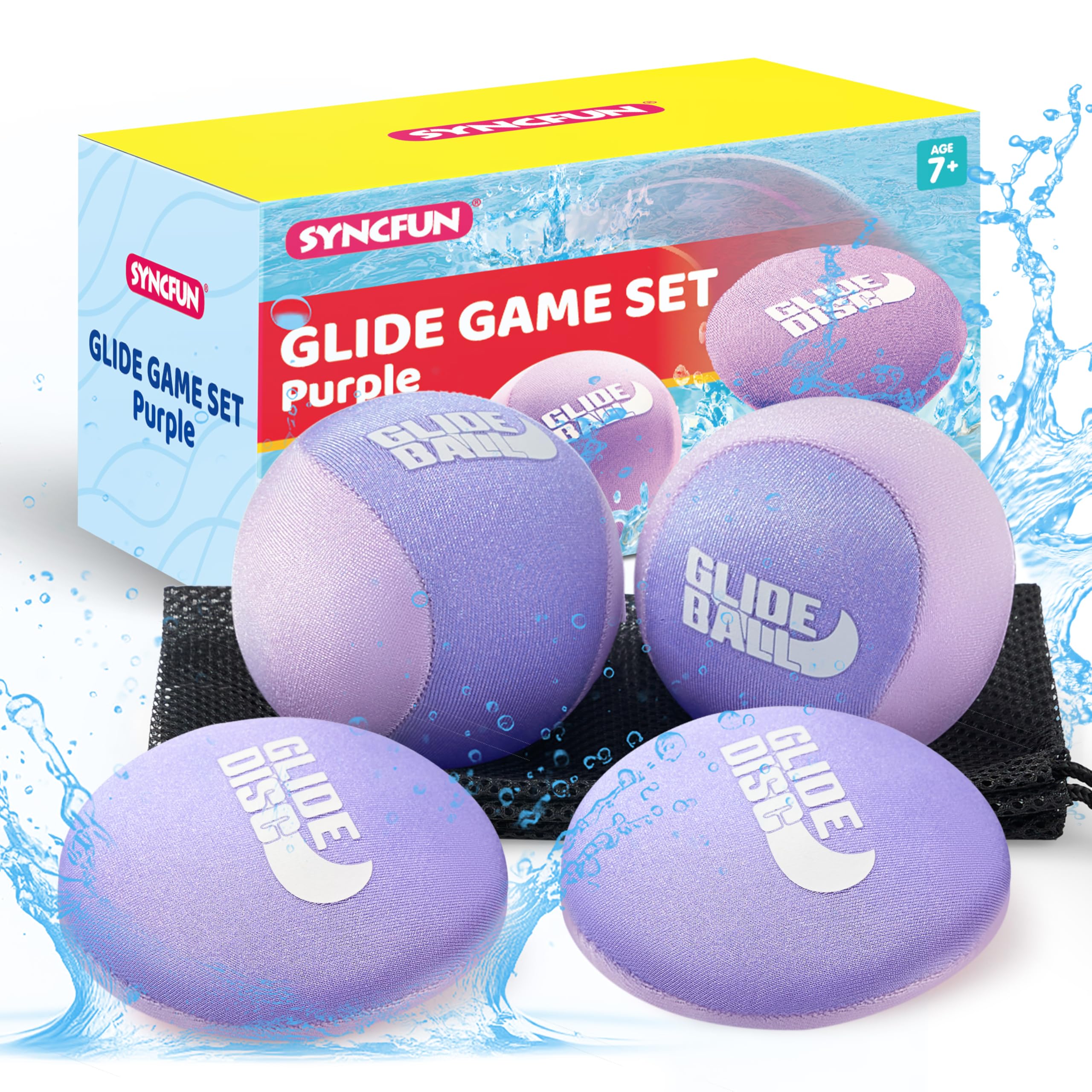Lot De 5 Balles Rebondissantes à Eau Jaunes Tropicales - Jouets Piscine Plage Avec Sac Maille - Dès 3 Ans