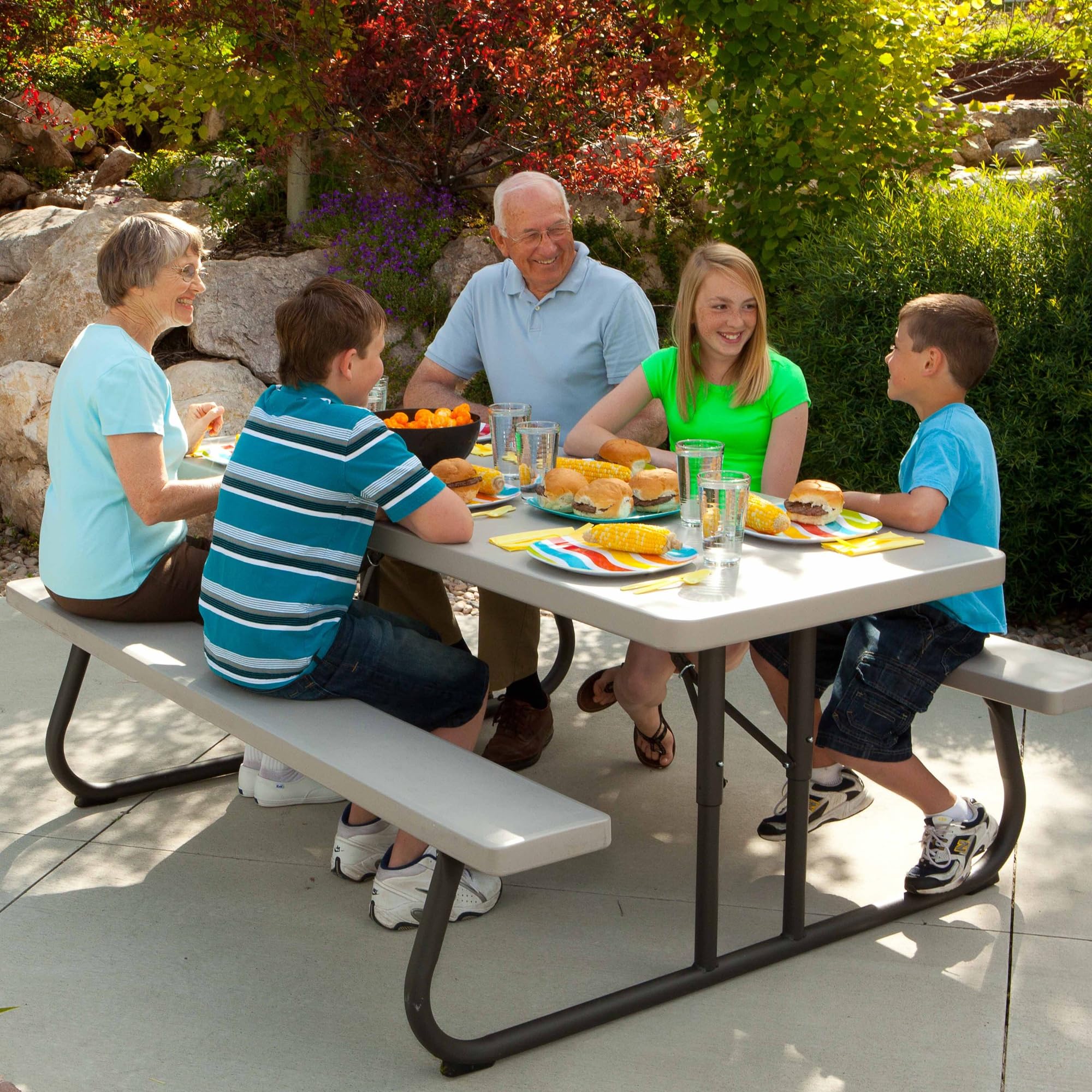 Amazon.co.jp: 【LIFETIME】フォルディングピクニックテーブル