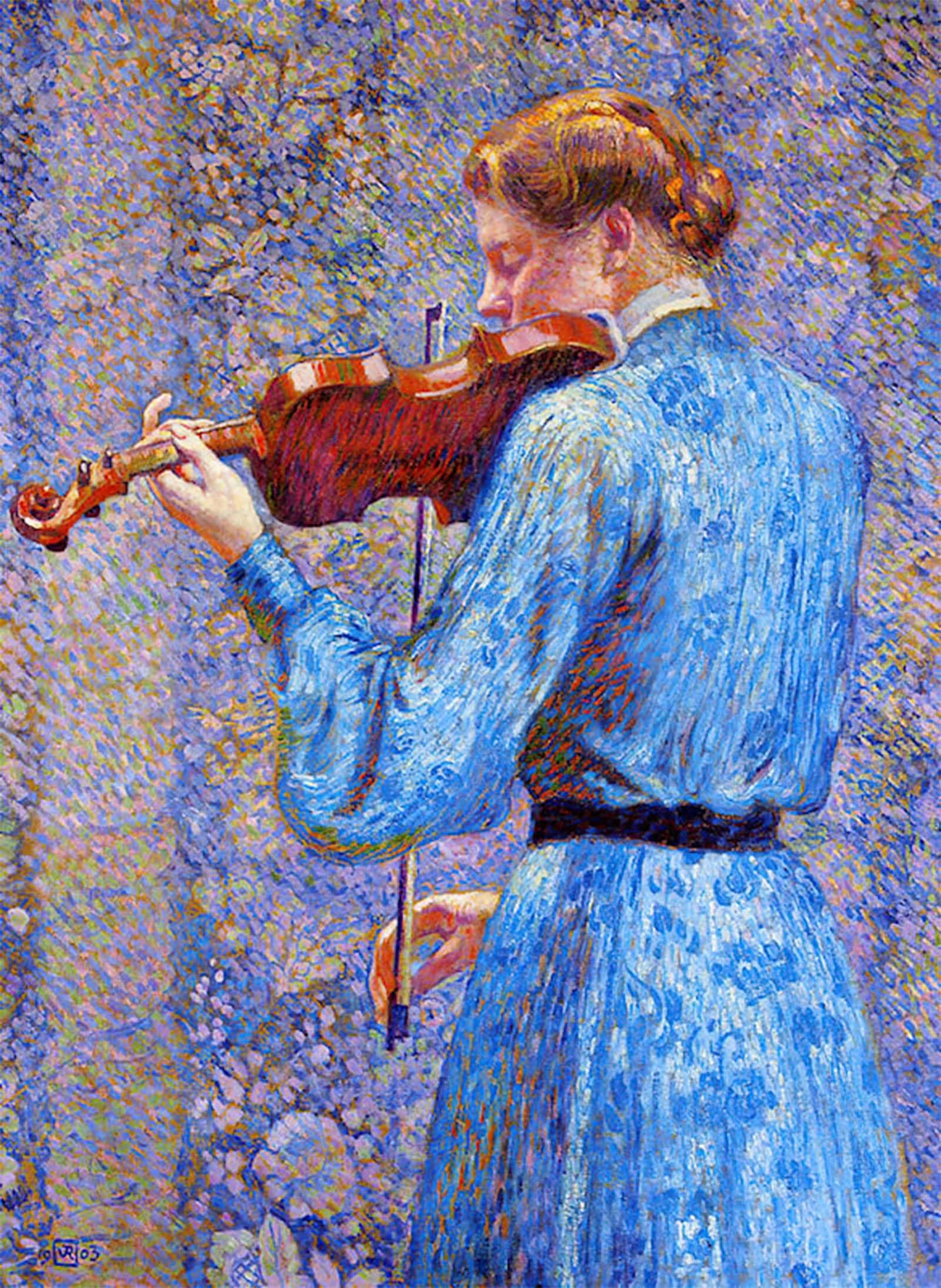 POSTERIIk Vintage Print Pop Art Landscape Artwork the Violinist by Theo Van Rysselberghe Art Prints for Office Home Decor 60x90cm