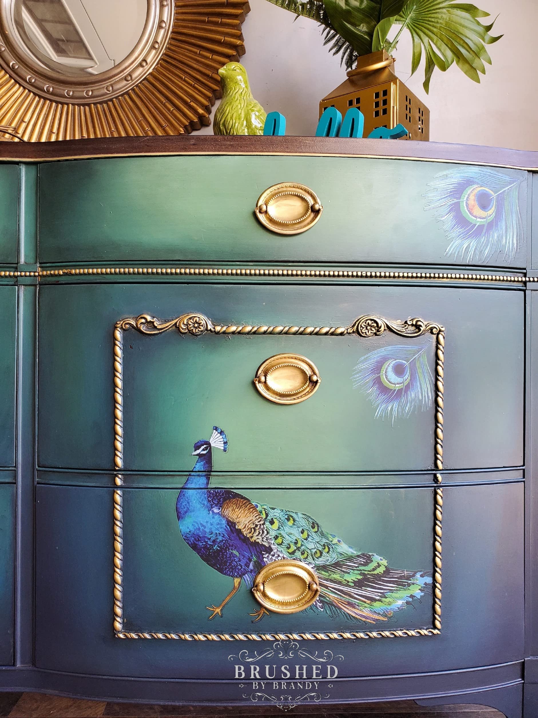 Prima Peacock Dreams Redesign Decor Transfers®-Peacock Dreams Boyut 61 cm x 83 cm - 3 Yaprak - Toplam Tasarım Boyutu 61 cm x 83 cm/Rub-Ons