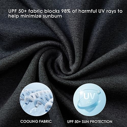 Miniatura 4 de Willit Camisas de tenis para hombre, polo de golf, secado rápido, ligeras, sin cuello, manga corta, Henley para hombre, UPF 50+