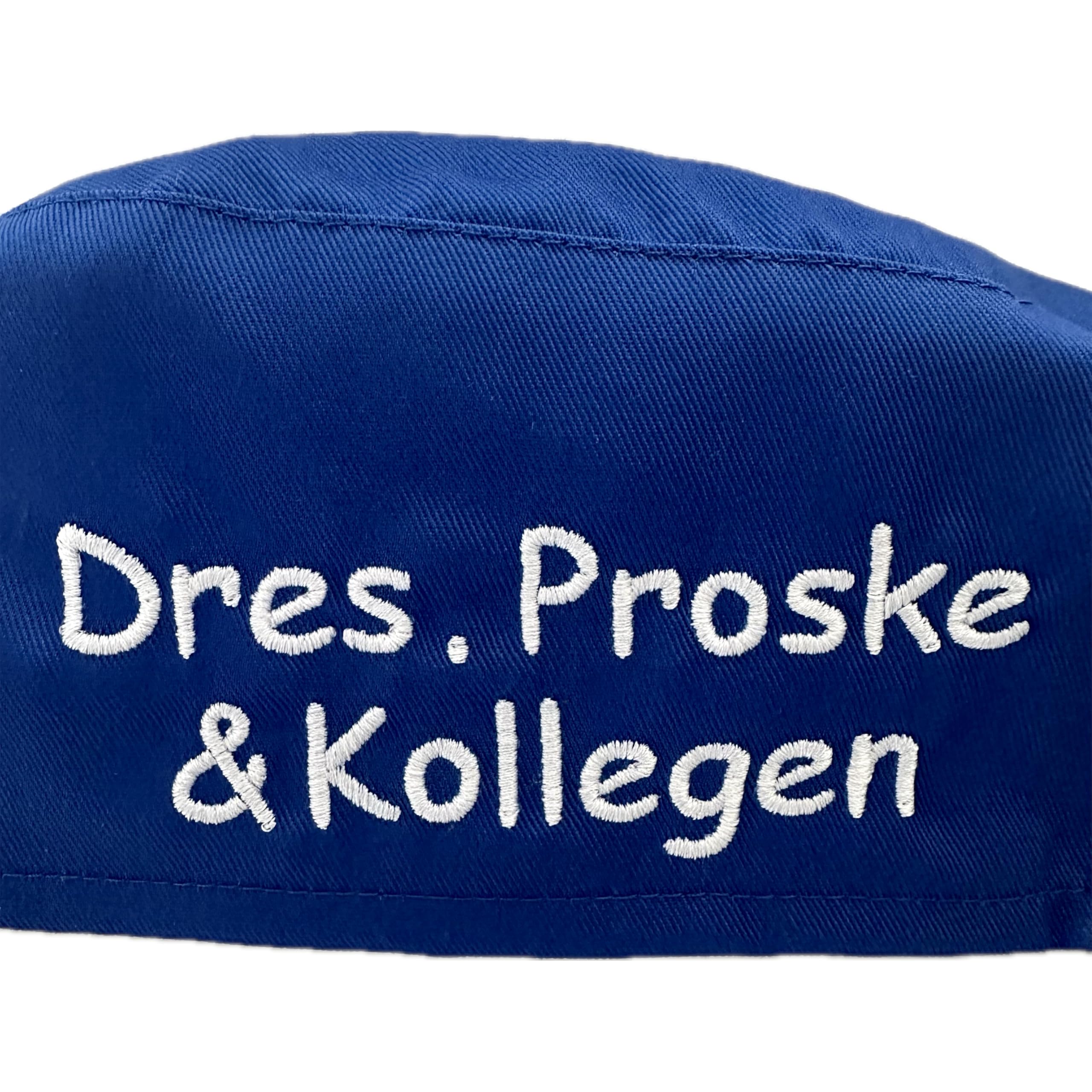 Schnoschi OP Haube Bestickt mit Namen oder Wunschtext, Kopfbedeckung Stoff, medizinisch für Kranken-/Altenpflege, Medizinische Arbeits-/Berufsbekleidung, Arzt, Schwester, viele Farben (Blau) | Kopfbedeckung Stoff, Medizinisch für Kranken-/Altenpflege, Für