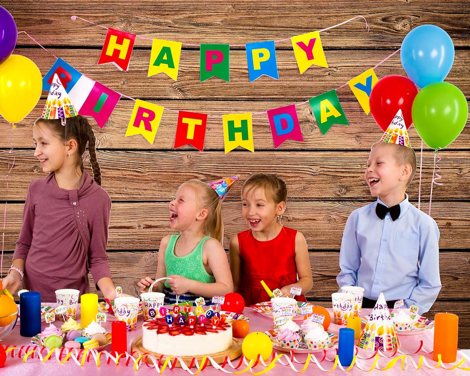 Buryeah Wooden Backdrop Wall Brown Wood Fabric Background Polyester Rustic Photo Backdrop for Photoshoot Baby Shower Wedding Party Photography Supplies(8 x 6 ft)
