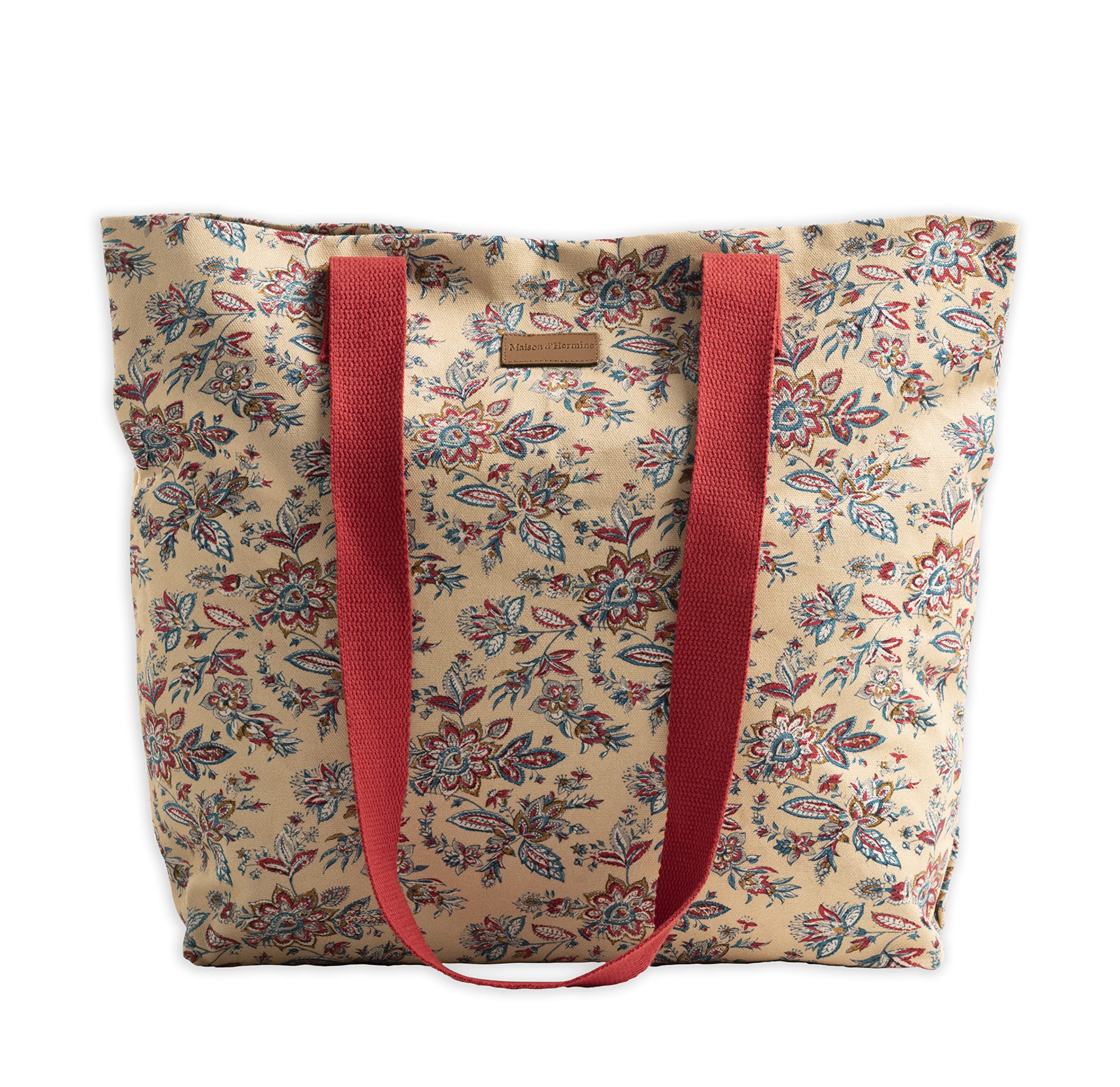 Maison d' Hermine Tote Bag 100% Cotton Canvas Reusable Shoulder Grocery Bag for Work Travel Shopping Perfect for Men Women