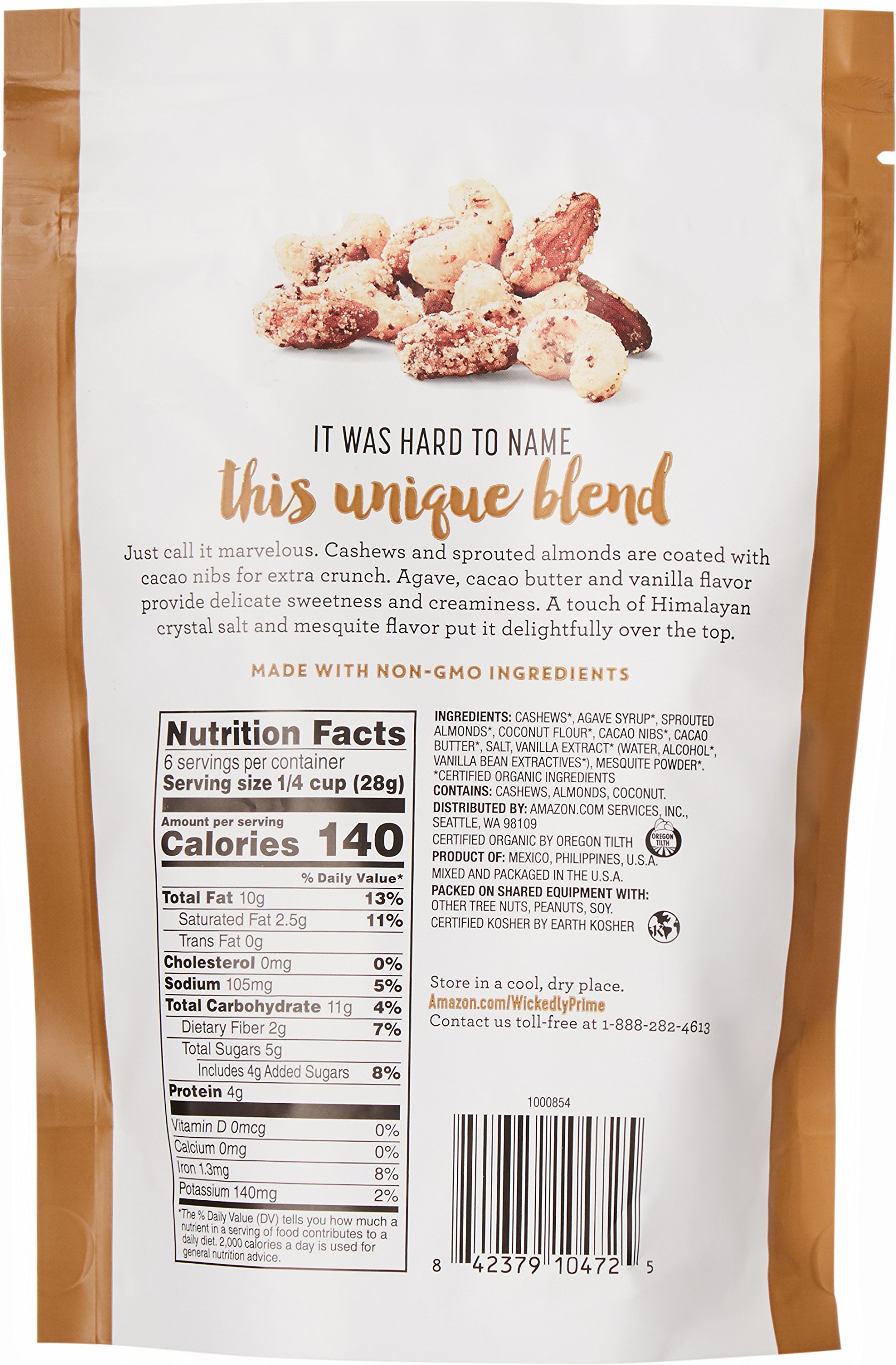 Amazon Com Wickedly Prime Organic Sprouted Nut Blend Sweet Cashew Almond Crunch 6 Ounce