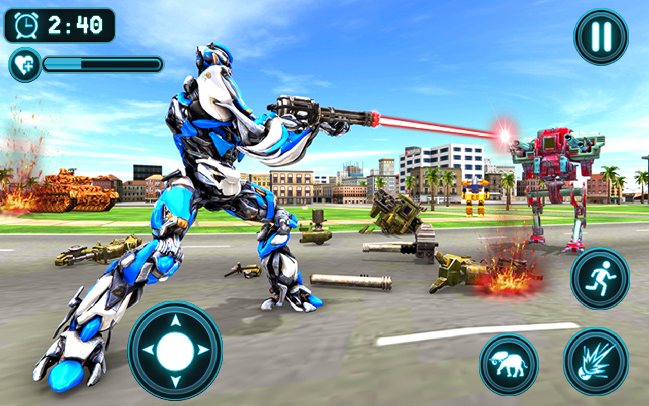 米国警察の象ロボットが車の運転ゲームを変身させる 鉄のメカと戦うスーパーヒーローロボットの子供向けシューティングゲームAmazon.co