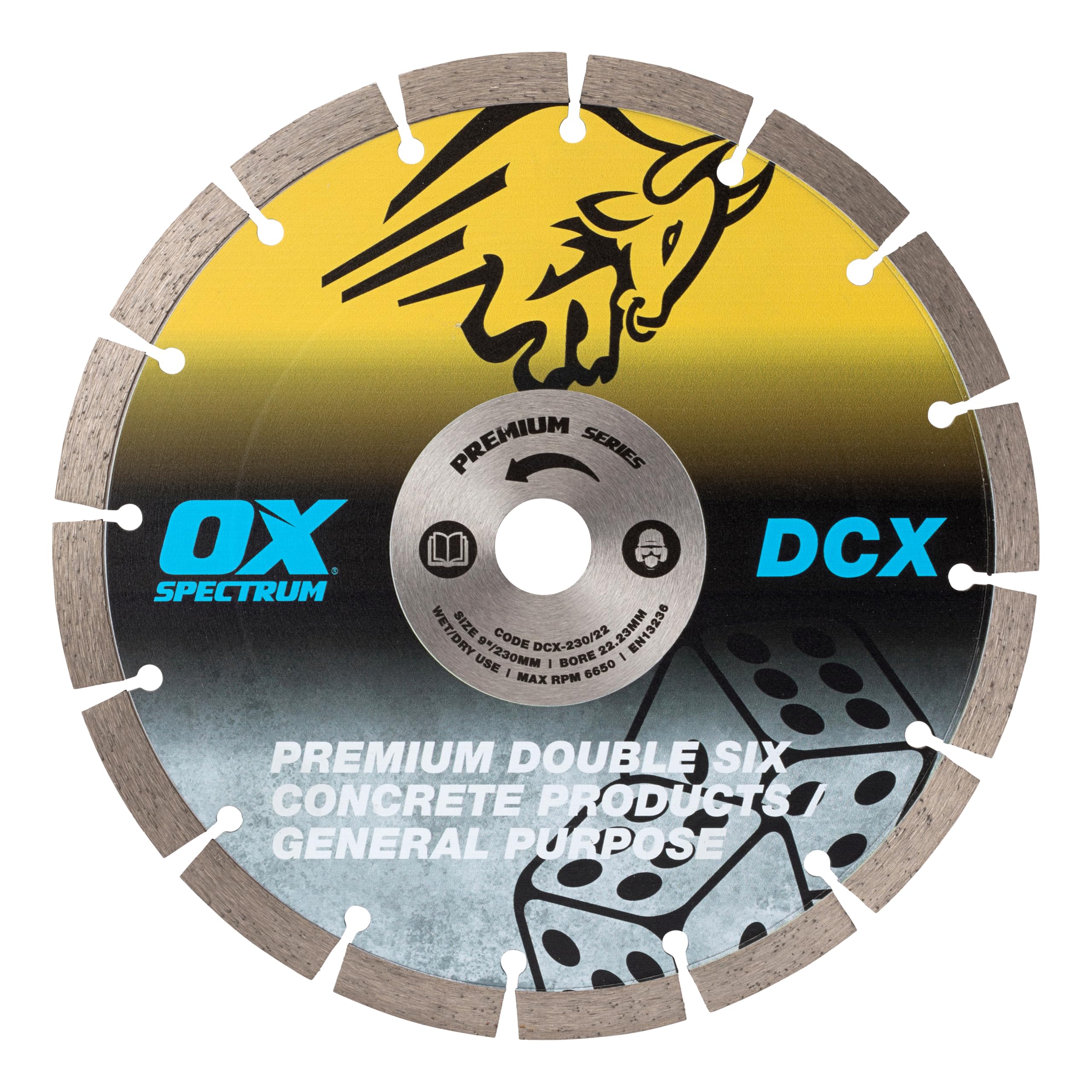 Ox Tools Ox Spectrum Premium Double Six Diamond Blade - Gp - 230/22.23Mm