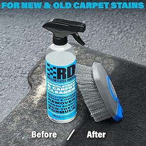 Relentless Drive Car Upholstery Carpet Cleaner & Fabric Seat Cleaner Kit (Safe for All Cars) Detailing Car Interior Set with Brush (16oz)