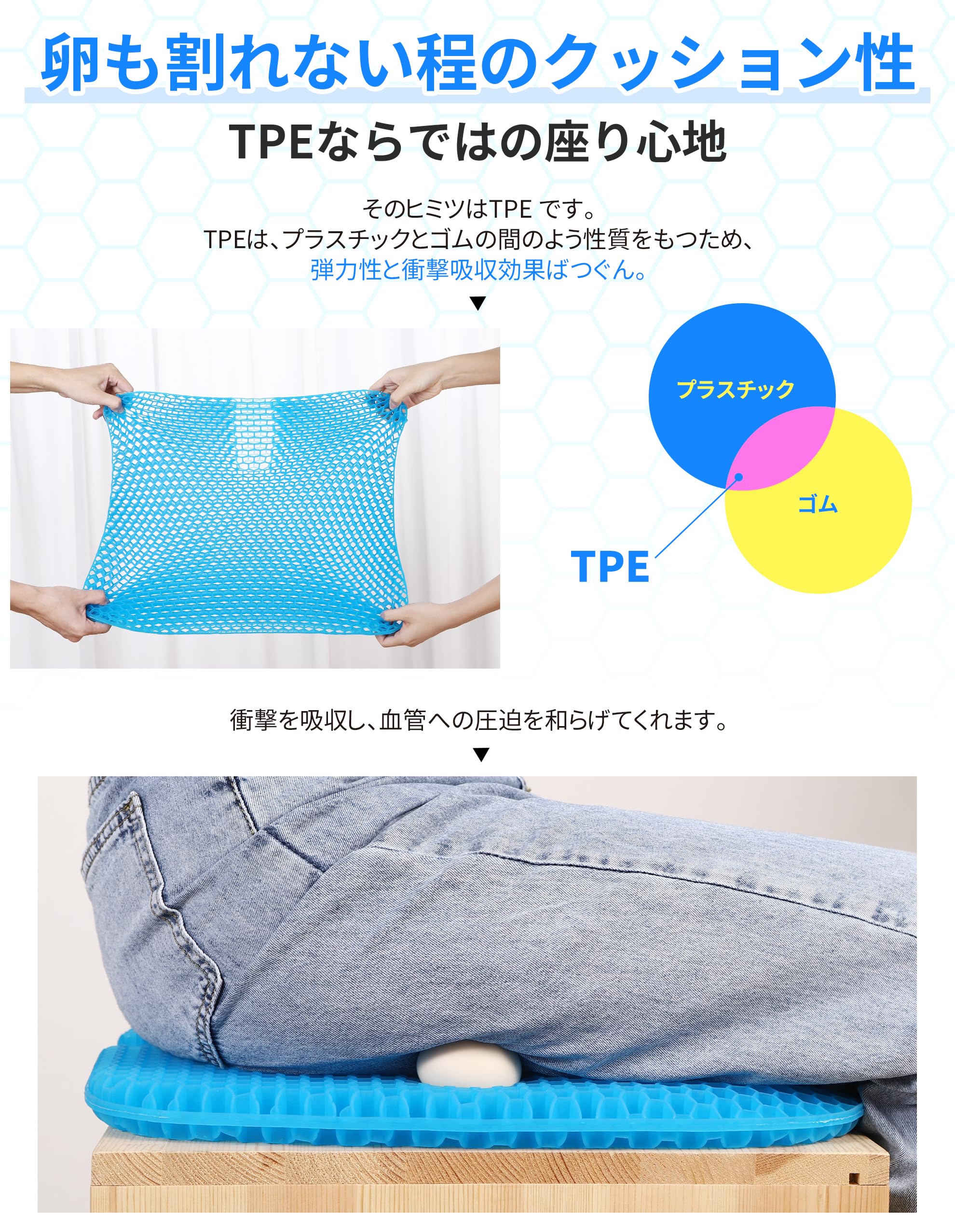 Amazon.co.jp: アイクラシ(Ikurashi) ゲルクッション 特大 46×43×3cm 
