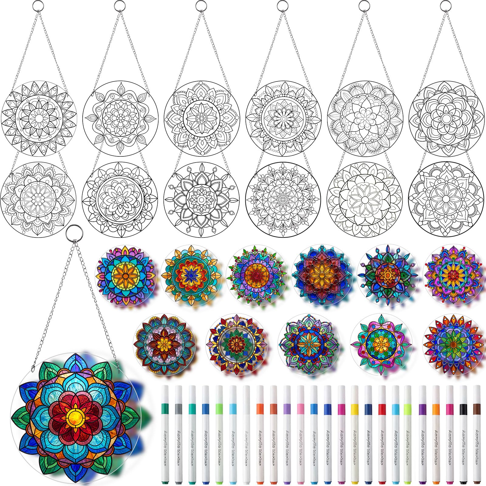 DIY Suncatcher Crafts Kit - Paint Floral Window Art -20