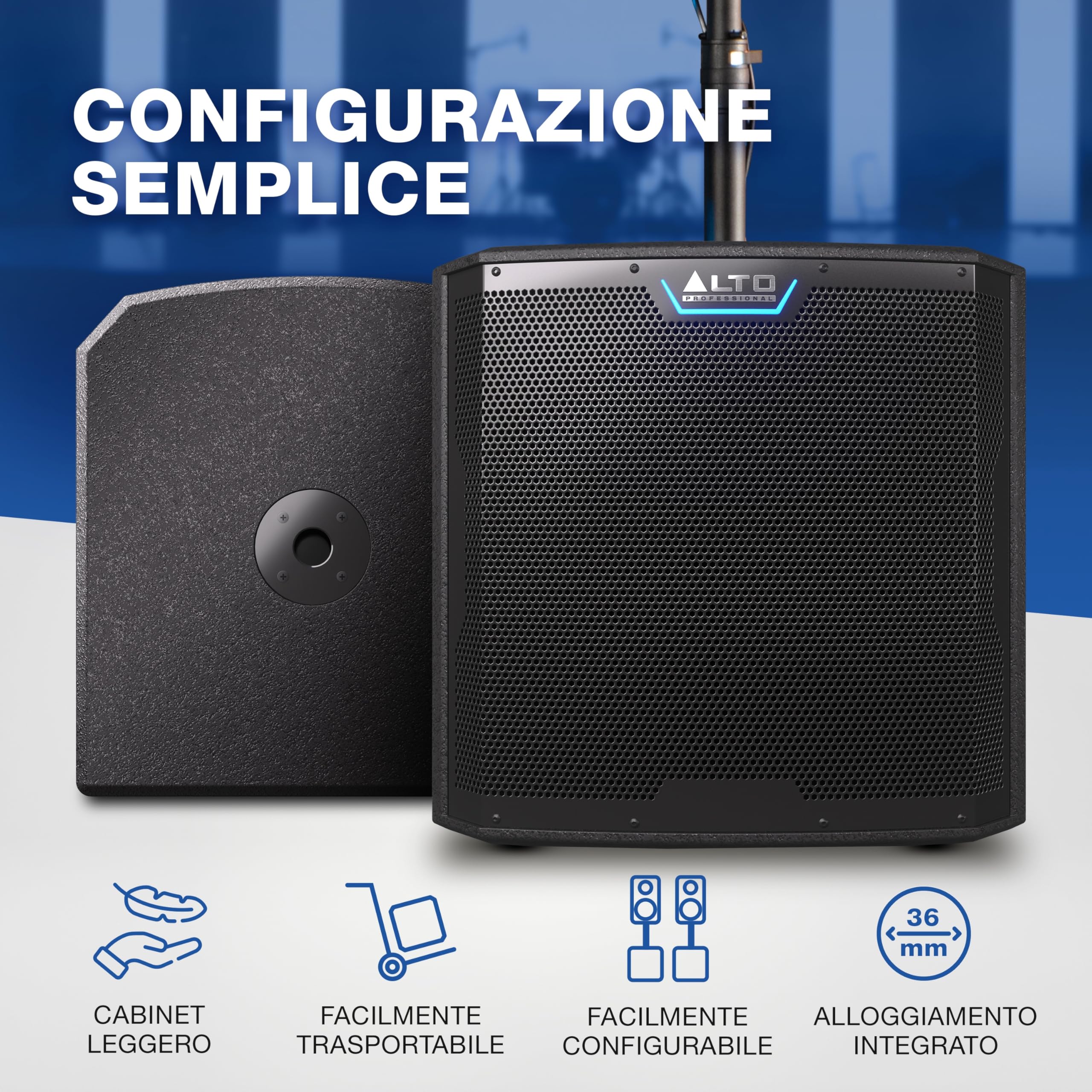 ALTO TS12S Subwoofer da 12" e 2500W, Sistema PA Con 6 Modalità DSP Selezionabili, Easy Setup, 130dB, Bobina da 3", Bassi Superiori | 6 Modalita DSP Selezionabili, Installazione Facile, Uscita 130 dB e Bobina 3" per Bassi di Qualita