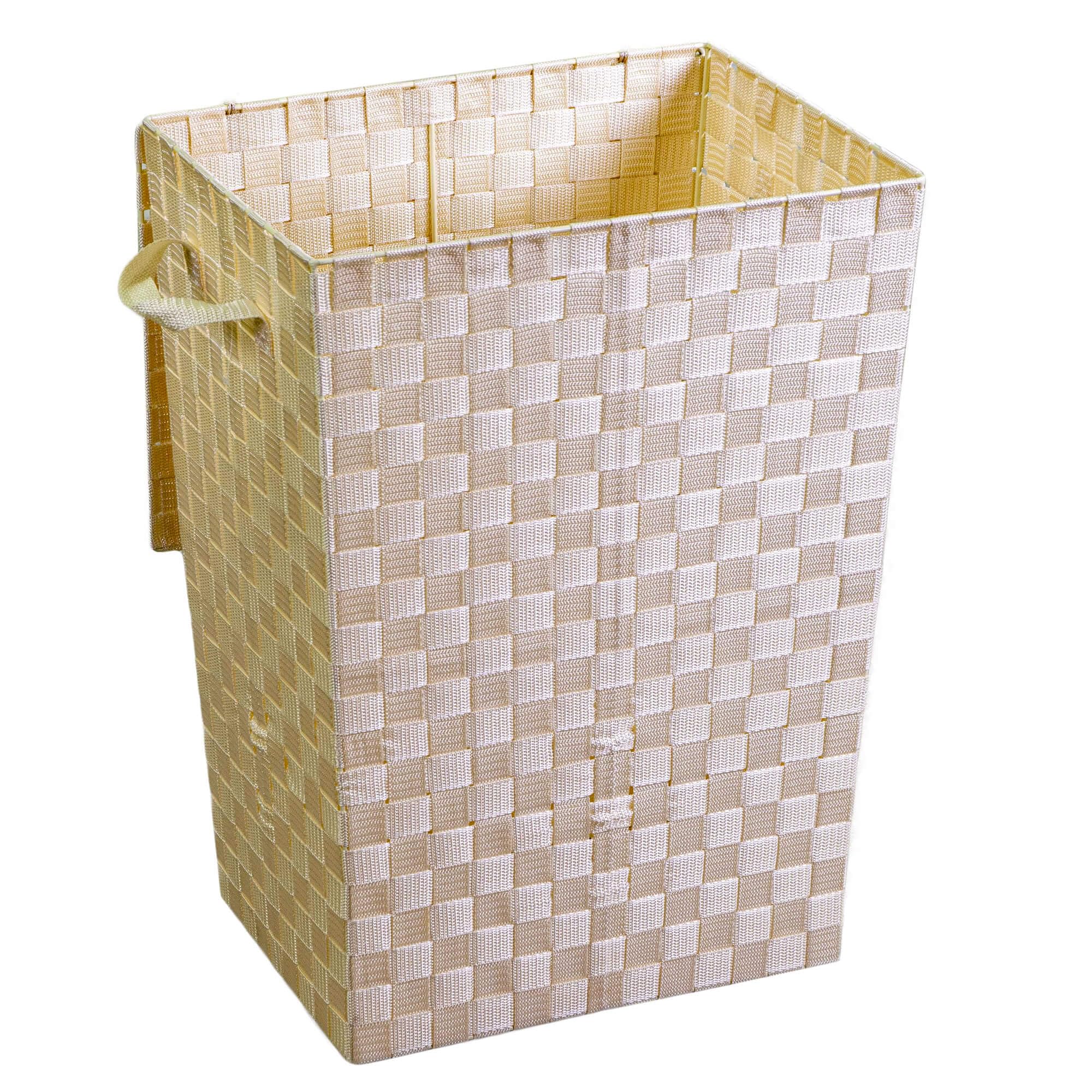 Cesto Portabiancheria in poliestere crema rettangolare cm 40x30xh53