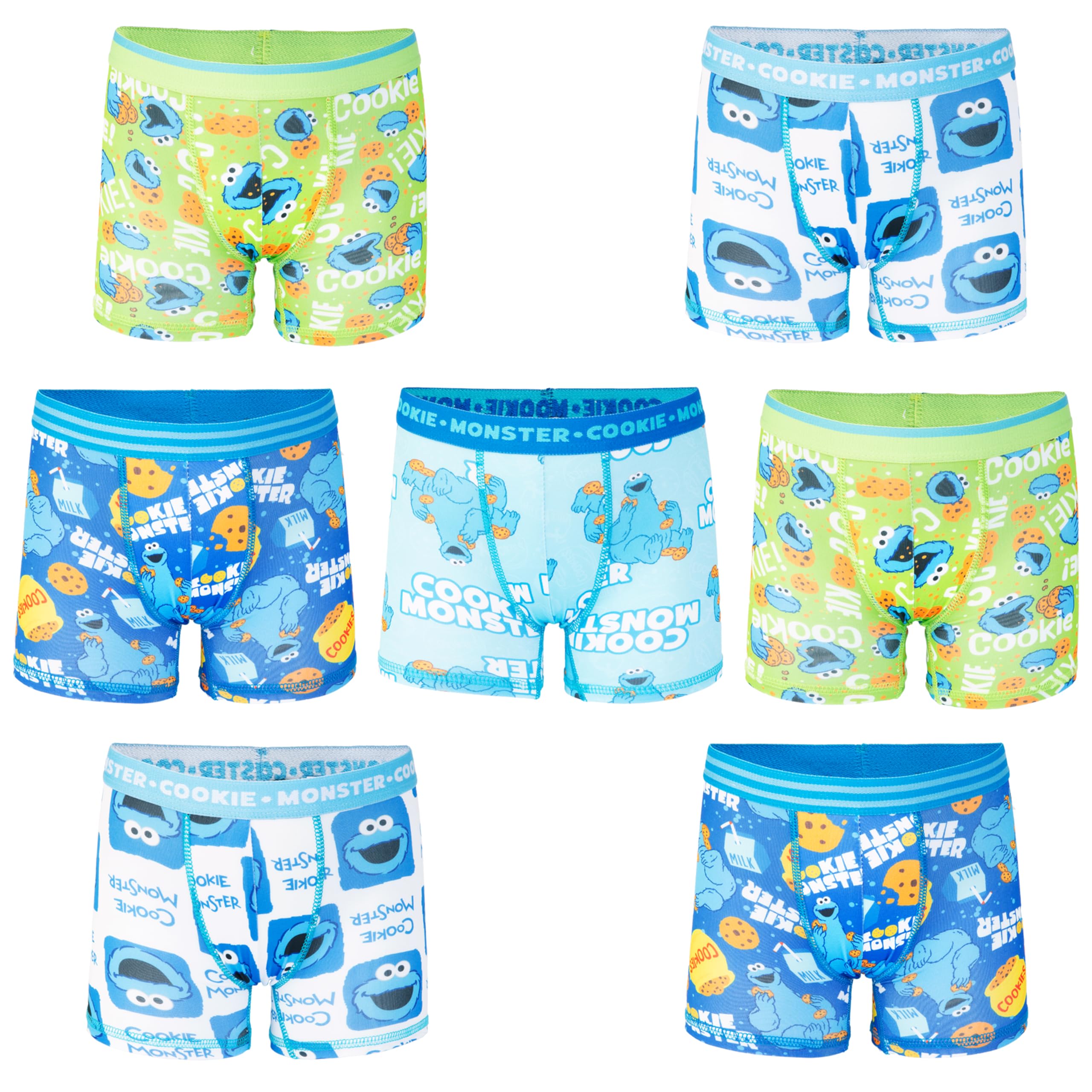 Sesame Street Ropa interior para niños con favoritos como Elmo, Cookie Monster y Big Bird en tallas 18 m, 2/3 t, 4t