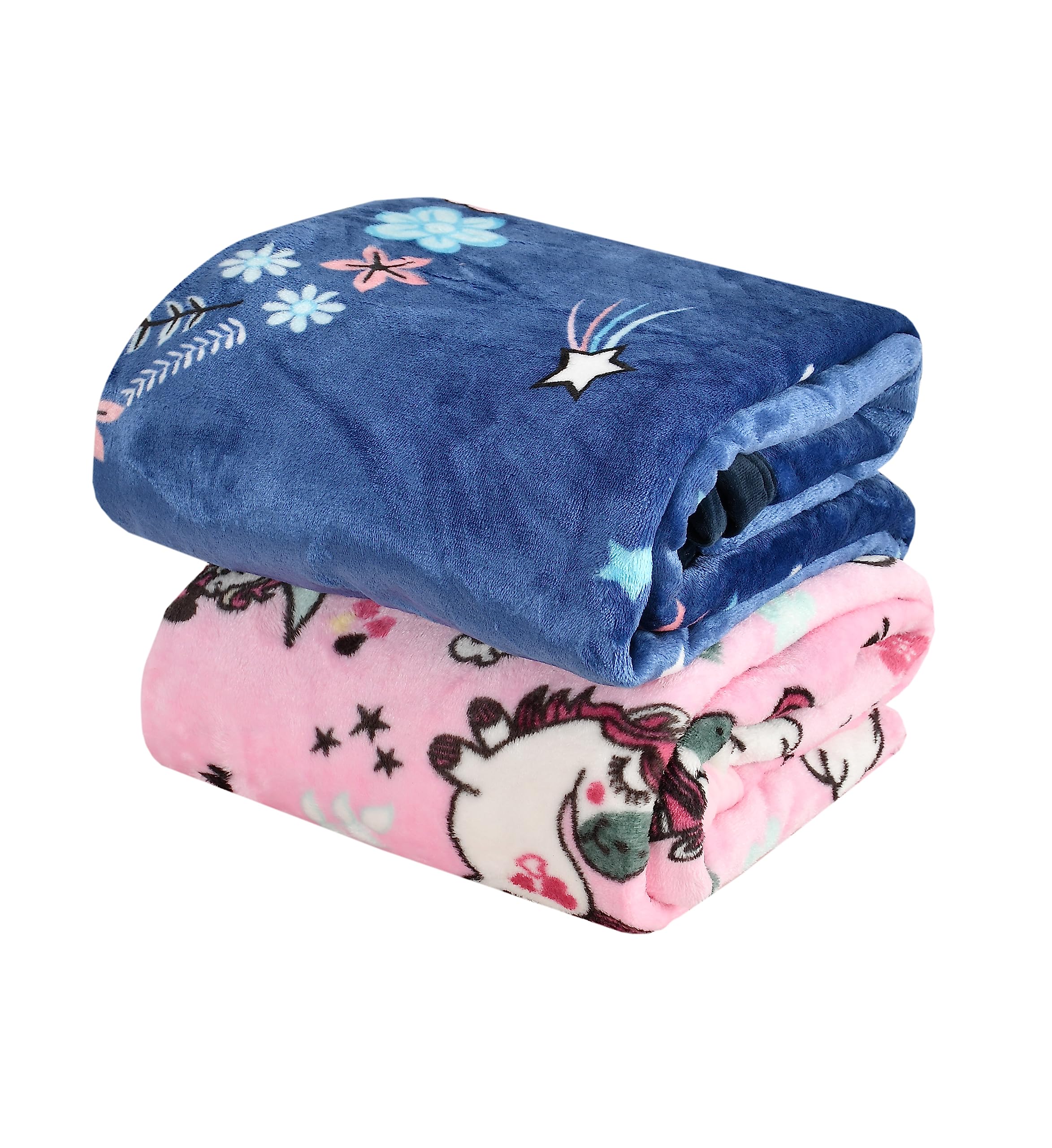 Florida All Season Ultra Soft Baby Blanket Pack of 2 | Kids AC Blanket, Flannel Wrapper & Travel Blanket for Newborn to 6 Years (110x150 cm)