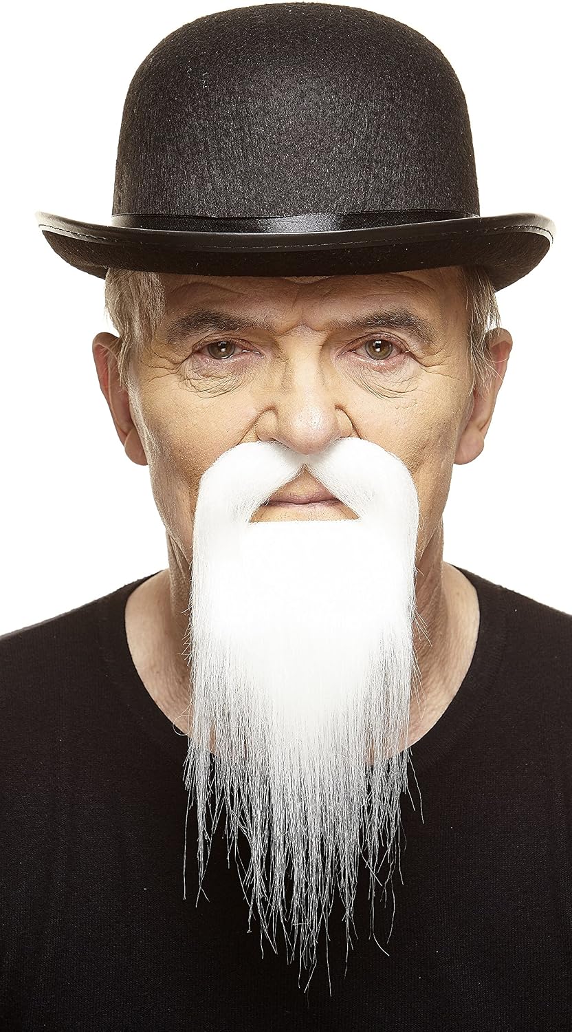 Mustaches Self Adhesive Ducktail Fake Beard, Novelty, False Facial Hair, Costume Accessory for Adults
