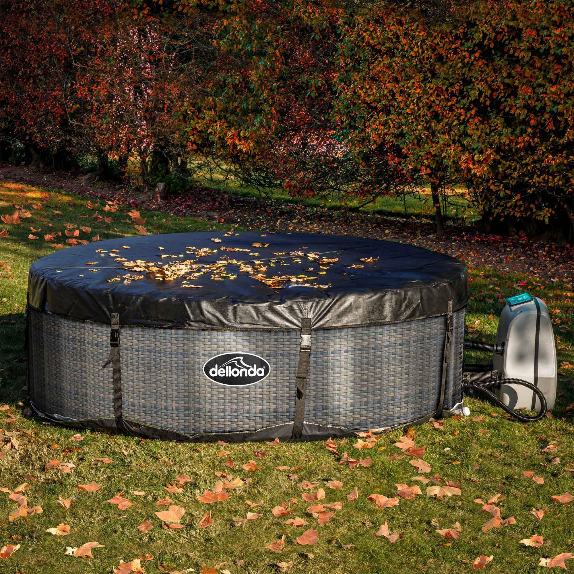 Dellonda 4-6 Person Inflatable Hot Tub Spa Starter Kit with Smart Pump - Rattan Effect - DL101 — view 7