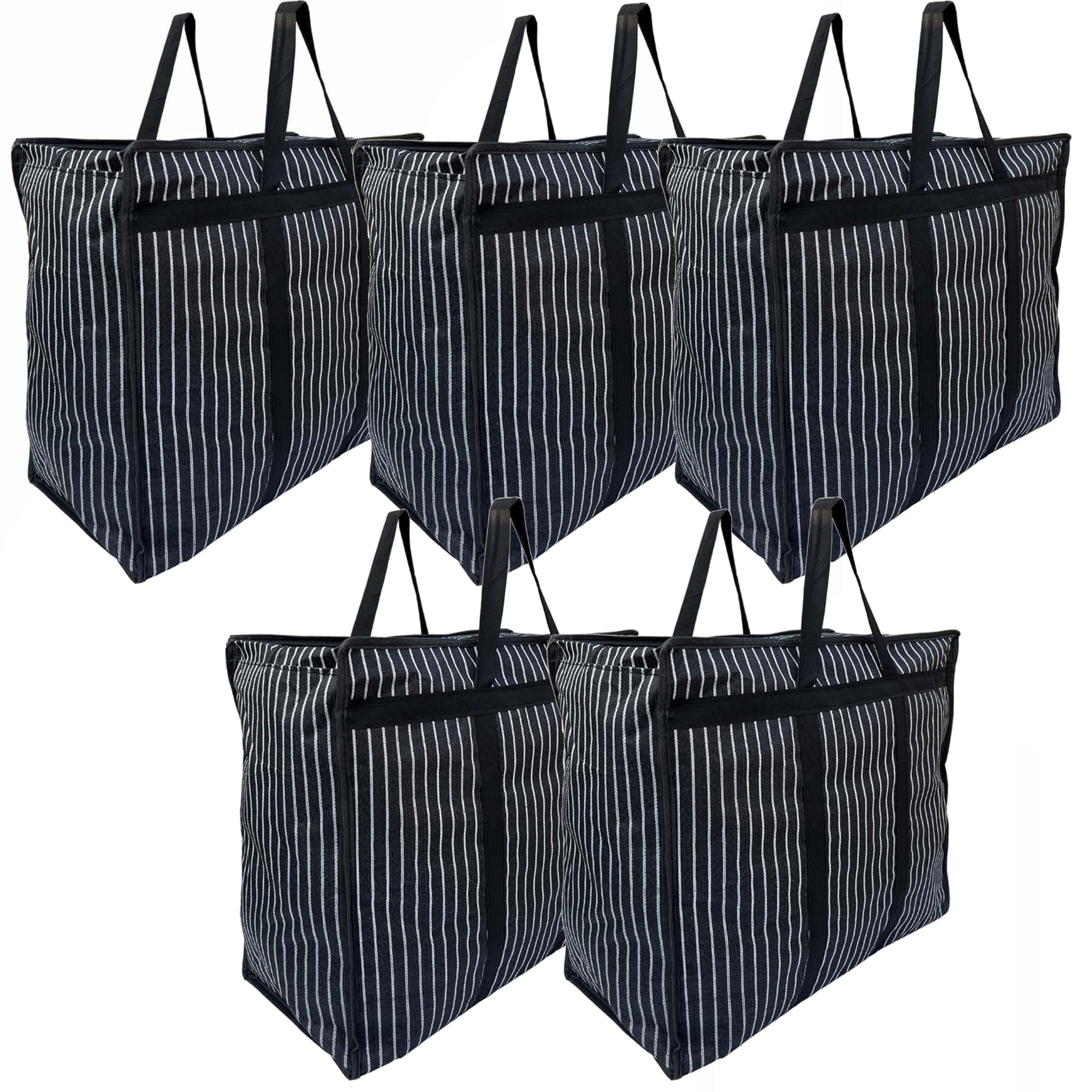 EVK® Multipurpose Extra large Bag with Handles and zipper Moisture Proof Canvas Polyster Underbed Storage Bag For Clothes (55x 60x 30cm) - Black, Rectangular (PACK OF 5) (B0CRHT7WVH) Amazon Price History, Amazon Price Tracker