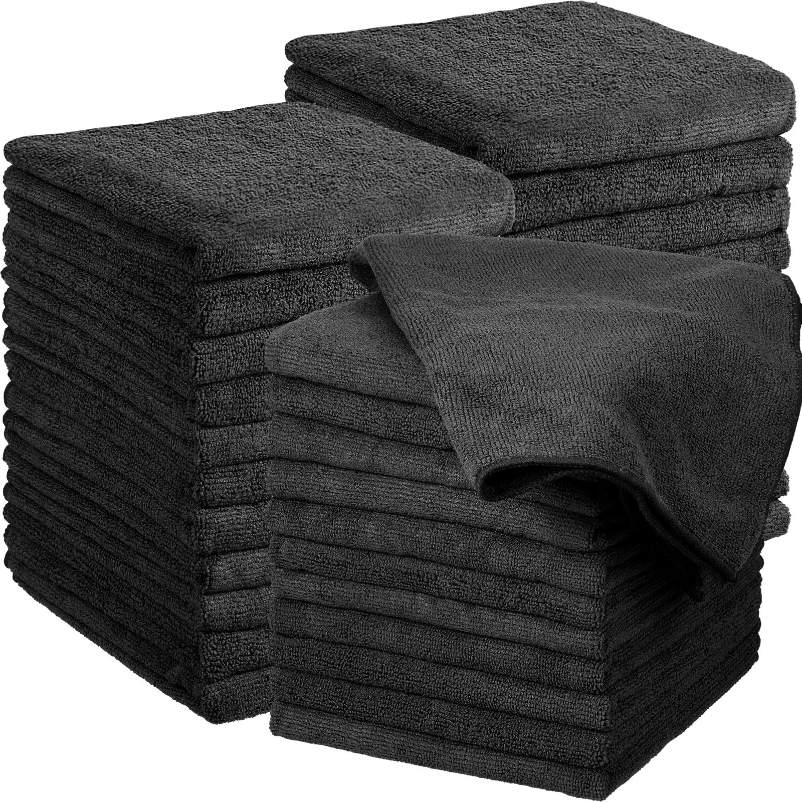 Panelee 36 Packs of Bleach Proof Towels Microfiber Absorbent Salon Towels Bleach Resistant Salon Hand Towels for Gym, Bath, Spa, Shaving, Shampoo, Home Hair Drying (Black,18 x 30 Inches)