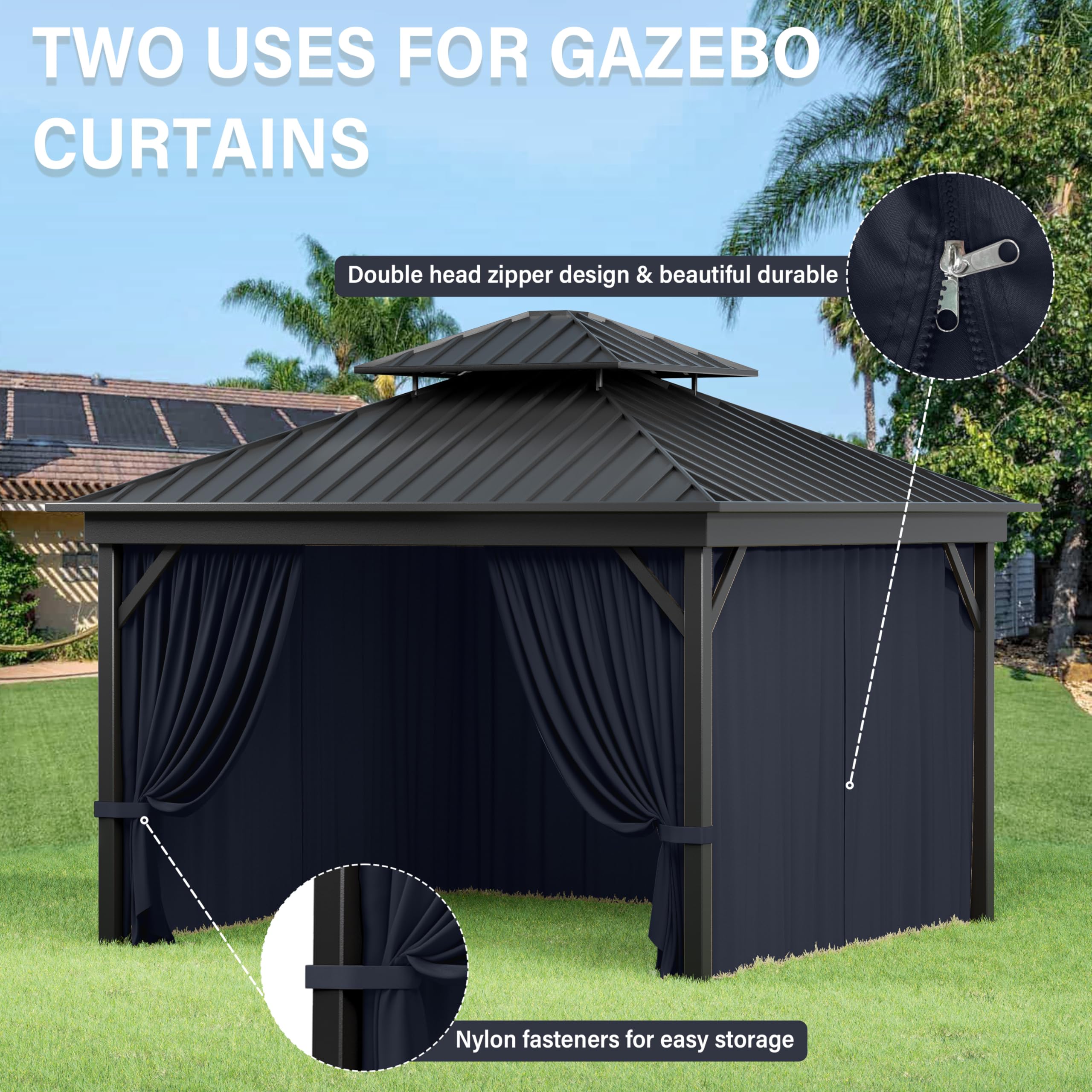 Amazon.com : Pakunoda Outdoor Gazebo Curtain Replacement Universal