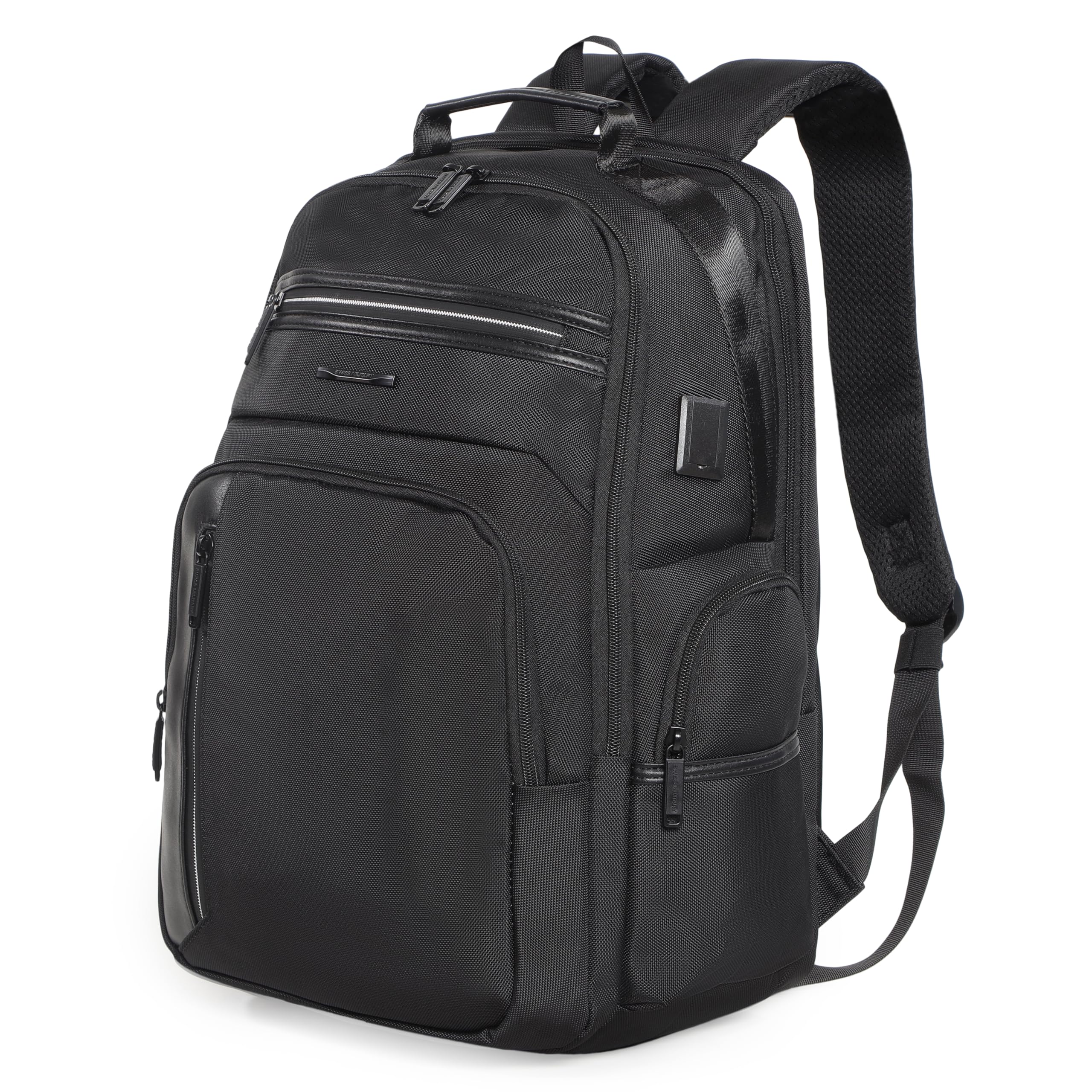 SAGE 29L Laptop Backpack for Men & Women, 15.6" Laptop Backpack with USB Port and Anti-Theft Pocket, Trolley Strap, Water-Resistant Polyester, Stylish Travel & Office Bag- Black-image-47