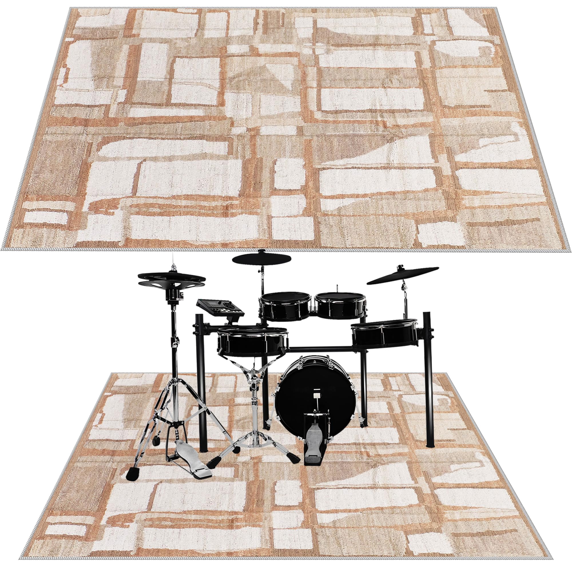 Tappetino Batteria, Tappeto per Batteria Acustica, Tappeto Insonorizzato Professionale, Drum Carpet Rugs, Elettronico Drum Tappeto, Tappeti Antiscivolo per Batteria, Tappeto per Tamburi 230 x 180 cm