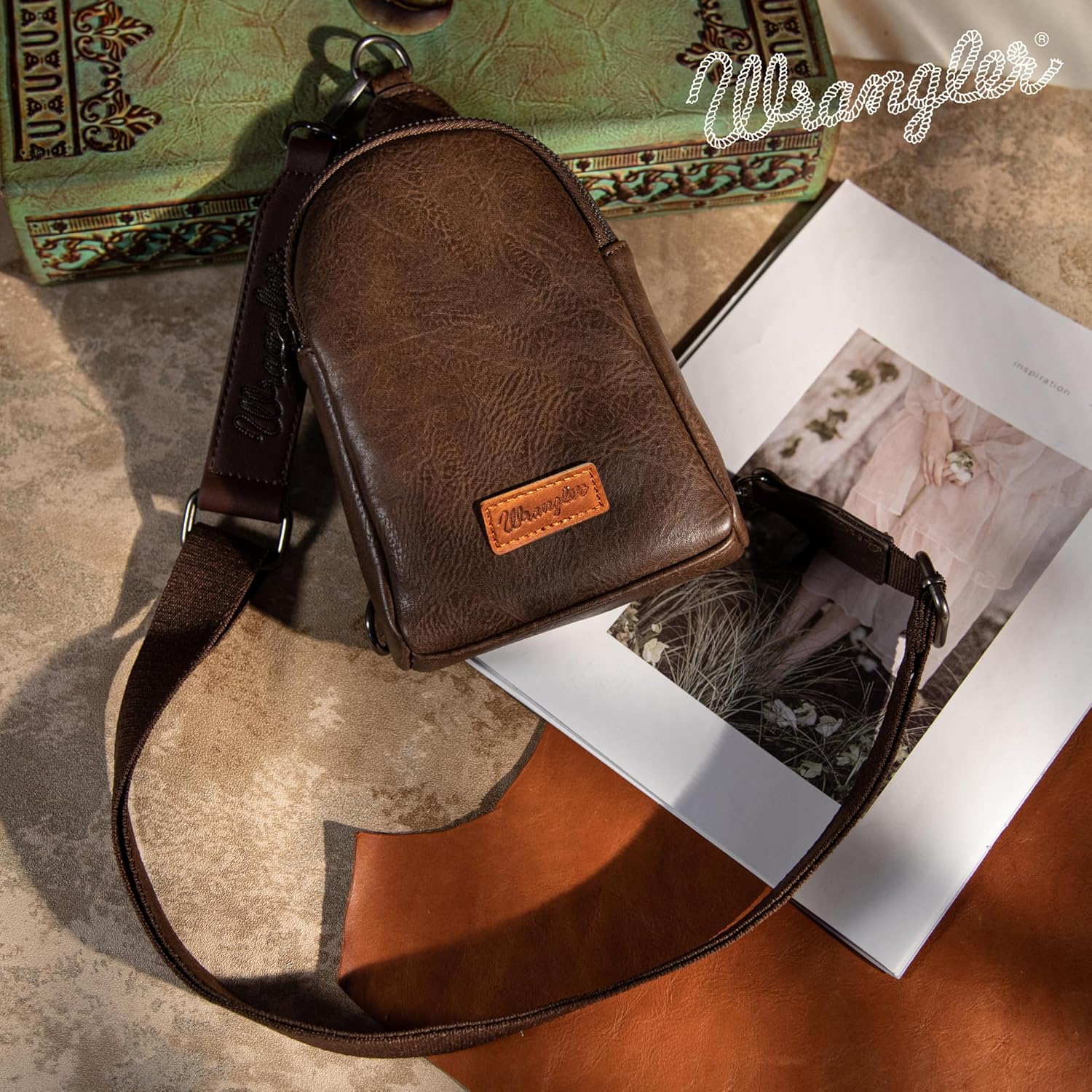 Wrangler Small Crossbody Sling Bag for Women Cross Body Purse Chest Bags for Travel
