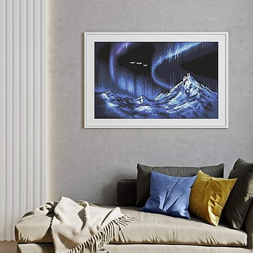 Miniatura 22 de DIAMOND ART CLUB - Juego de pintura con diamantes, lienzo de “Otoño en Leavenworth”, lienzo redondo 5D para principiantes, divertidas manualidades