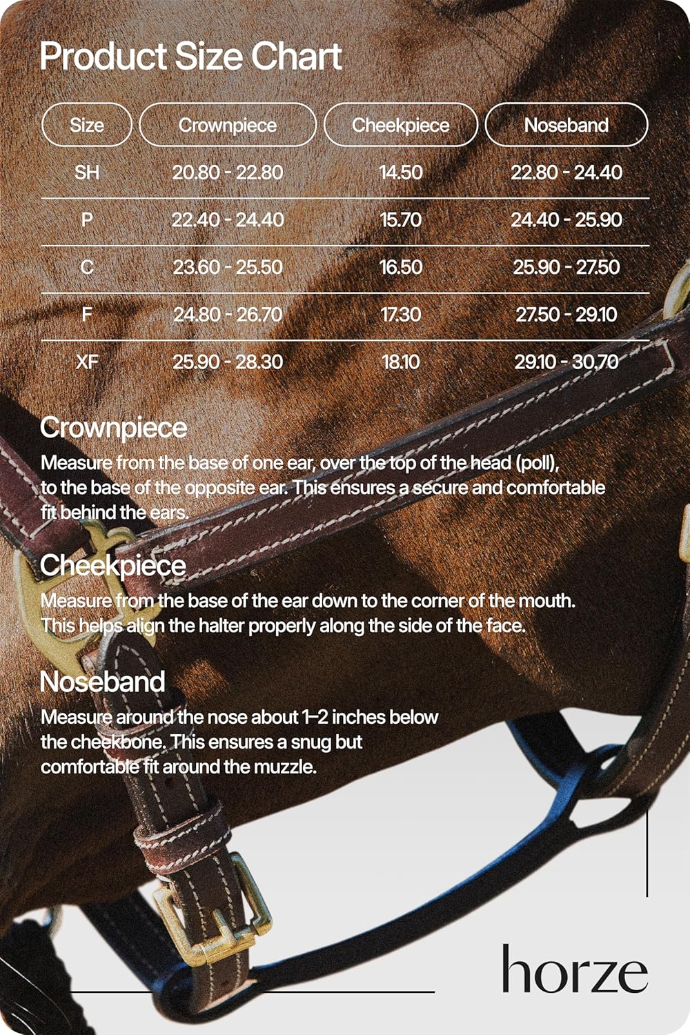 HORZE Fremont Soft Synthetic Leather Horse Halter | Fully Adjustable with Brass Hardware & Contrast Stitching - Brown - Cob