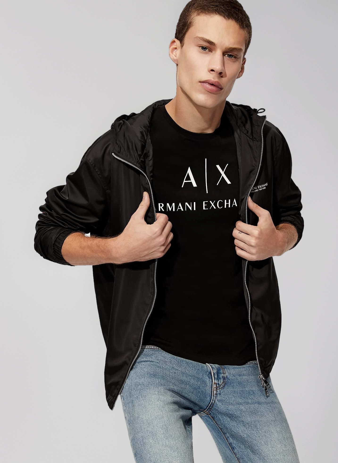 Men's Tonal and Contrast Logo Core Crew Neck T-Shirt