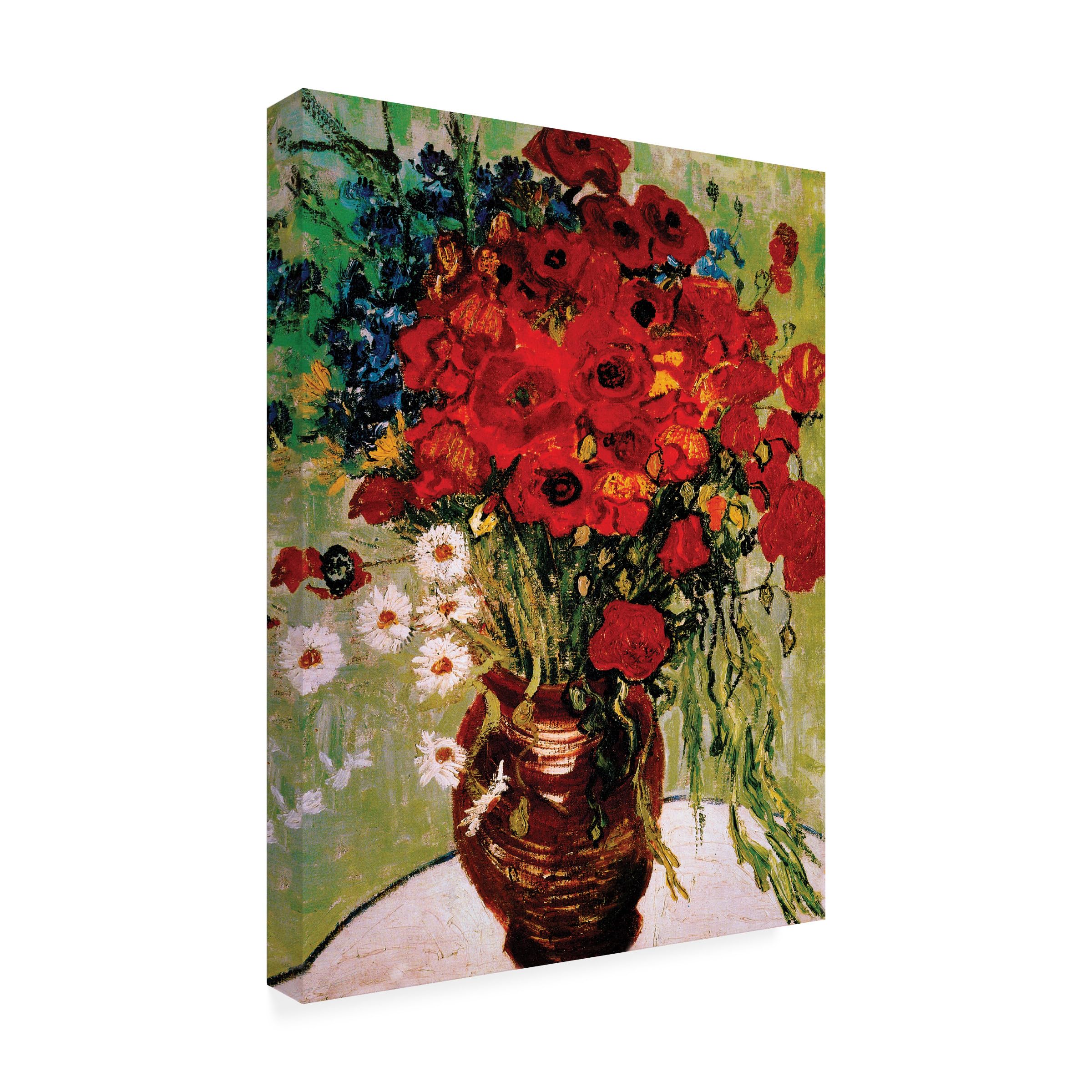Trademark Fine Art Daisie Poppies by Vincent Van Gogh 14x19-Inch