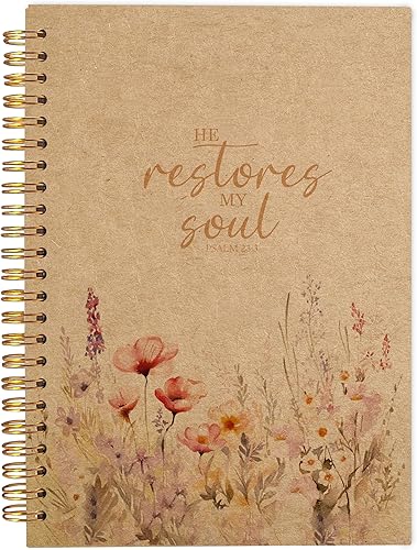 Miniatura 11 de Cuaderno Cristiano para Mujeres, Diario de Regalo de Arte Cristiano, Diario de Oración para Mujeres, Cuaderno de Diario Bíblico, PSALM 23:3 Él