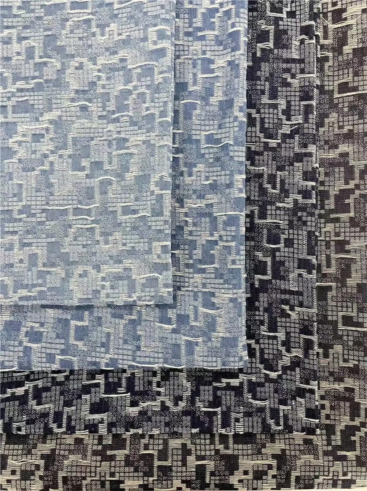 Tela Vaquera De AlgodóN Tela vaquera, Jacquard grueso corrugado geométrico, lavado for coser vestidos, bolsos, pantalones, sombreros, bricolaje Tela De Costura(AA007-2)