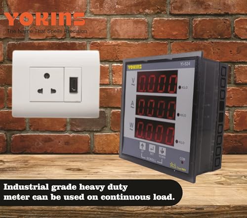 Image of YOKINS True RMS Digital Single Phase VAW Multifunction meter (3 line display), YI-524 AC 5A CT Selectable, Volt, Current, Watt, Pf, F, kVA, kWh, Rpm, Rhr, Lhr, Wattmeter, comes with one year warranty