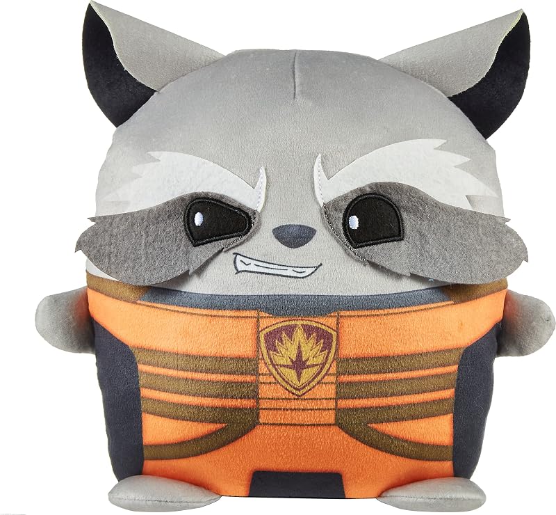 Mattel Marvel Cuutopia 10-inch Rocket Raccoon Plush Character, Super Hero Soft Rounded Pillow Doll, Collectible Toy for Kids & Fans Ages 3 Years Old & Up