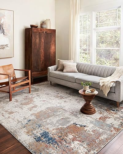 Miniatura 1 de Loloi II Bianca Collection BIA-03 - Alfombra de muestra (18 x 18 pulgadas), color marfilmulticolor