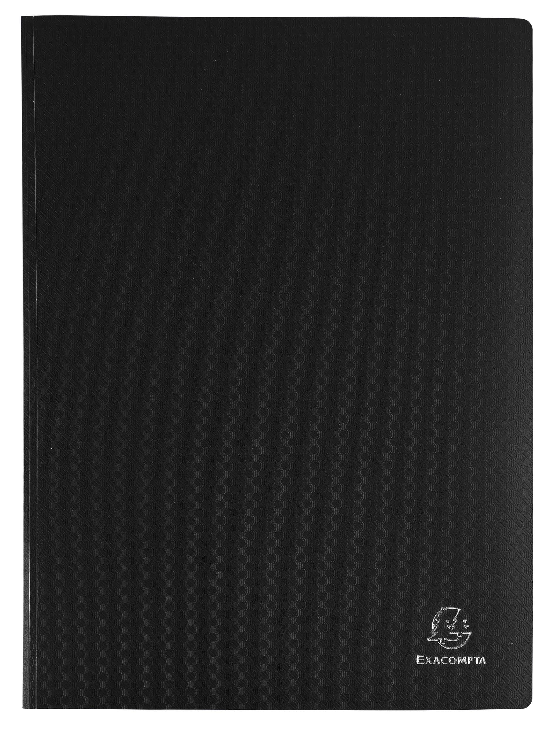 Exacompta - Ref 8861E - Box of 8 OPAK Document Holders - 60 Smooth Crystal Pockets - 120 Views - for A4 Size - Size 24 x 32 cm - semi-Rigid Polypropylene Cover - Black Colour