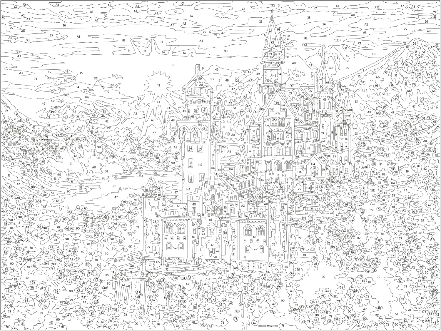 Ravensburger CreArt Fairytale Castle Paint by Numbers Kit for Adults - Painting Arts and Crafts for Ages 14 and Up