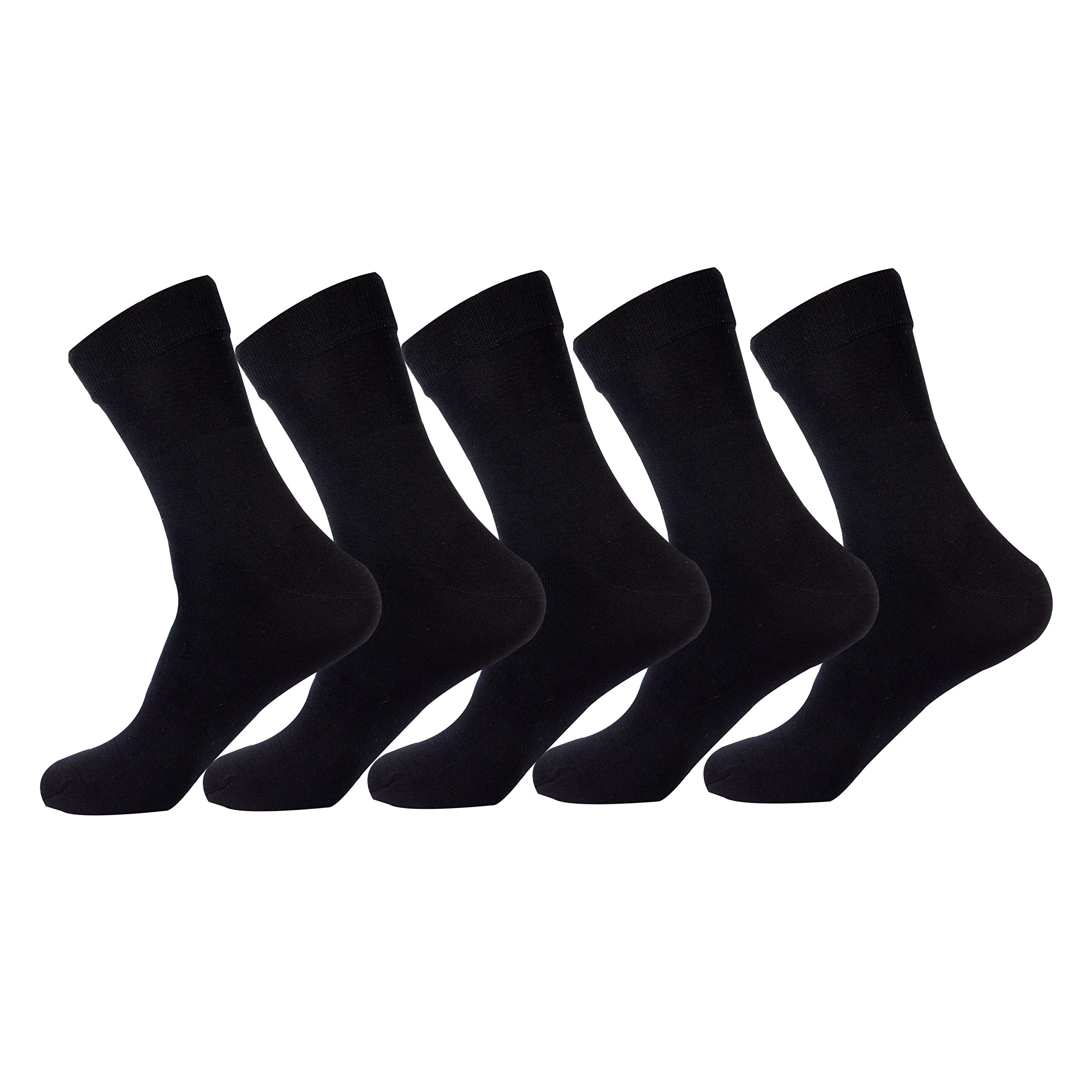 Jasmine Silk 5 Pairs Lady's 100% Silk Socks Thermal Sock One Size (3-7) (Black)