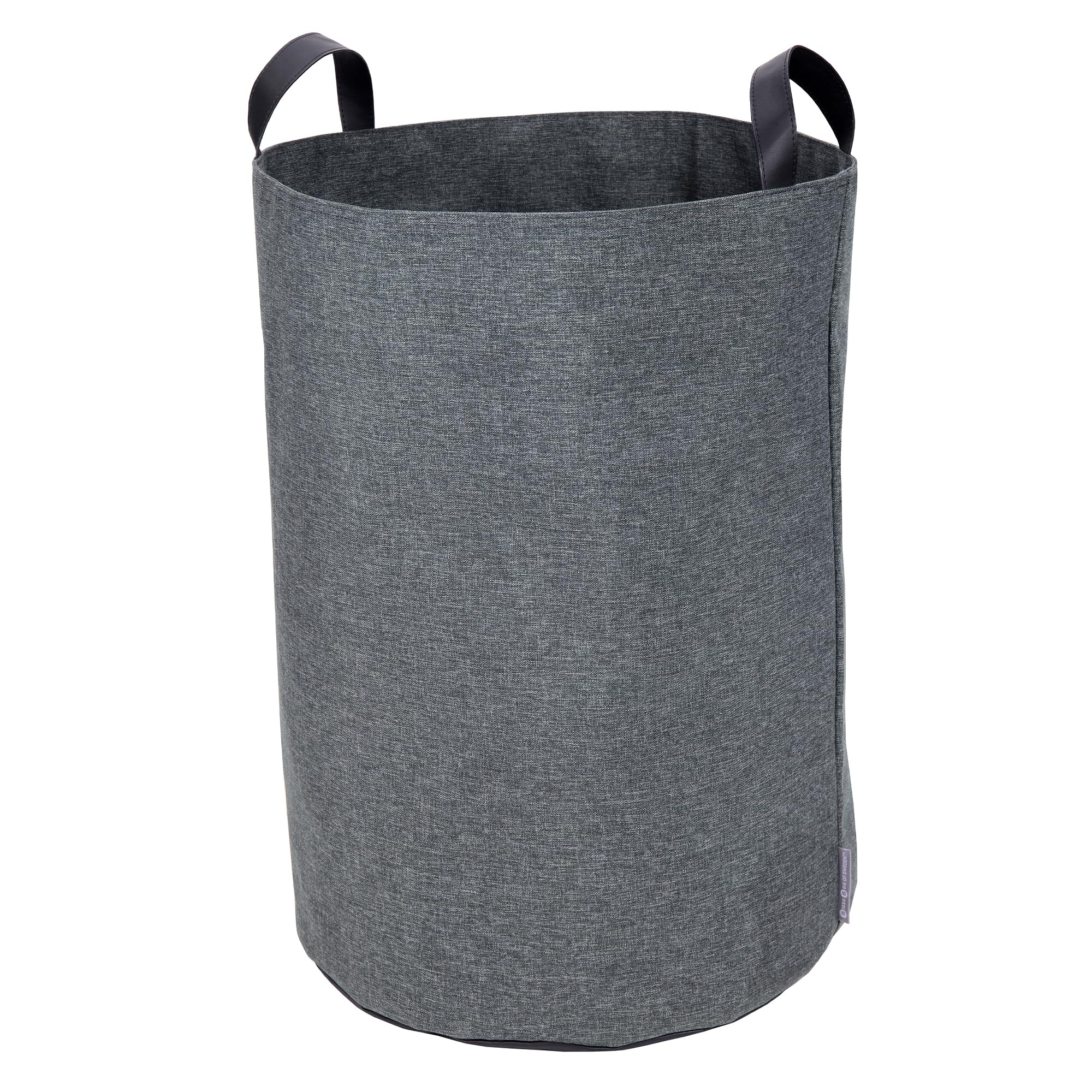 Bigso Box Of Sweden Grey Storage Basket For Clothes, Toys Etc. - Free-Standing Laundry Basket With 2 Handles - Large Linen-Look Polyester And Cardboard Storage Bin