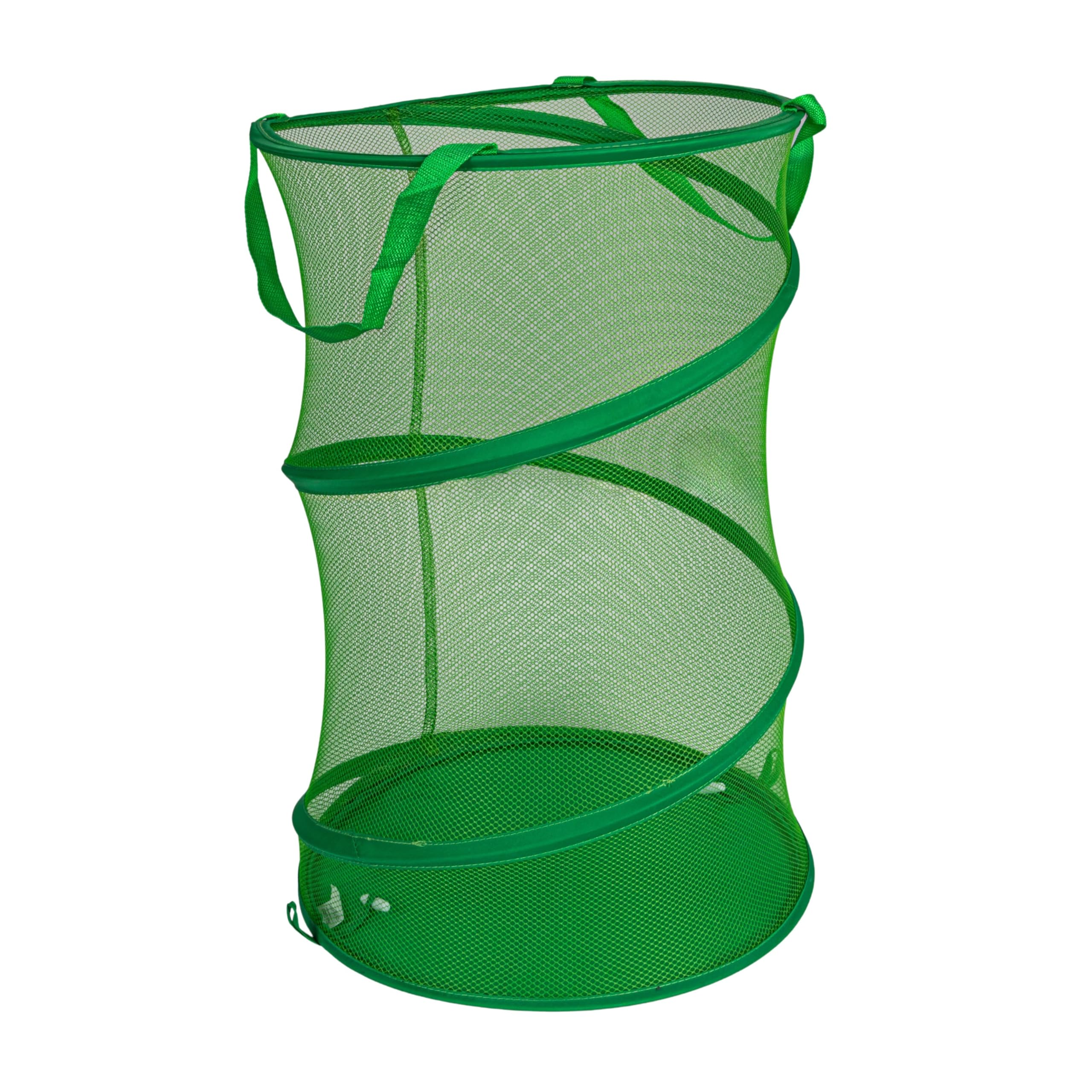 household essentials pop-up mesh laundry hamper, green