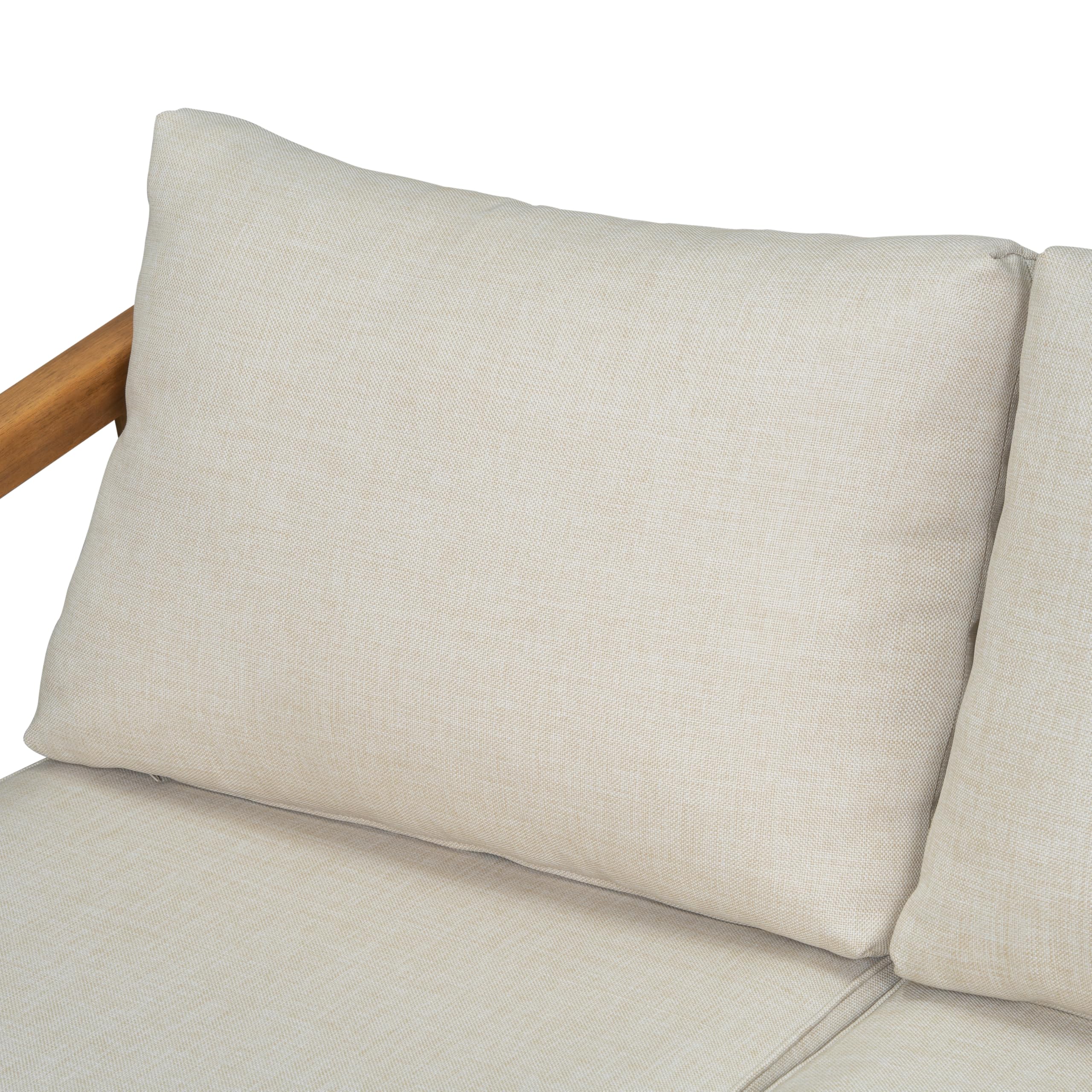 Westin - Mueble de sofá biplaza de madera de acacia para patio, sofá de 2 plazas para exteriores con cojines extraíbles de tela, porche, jardín, patio trasero, teca y beige 8