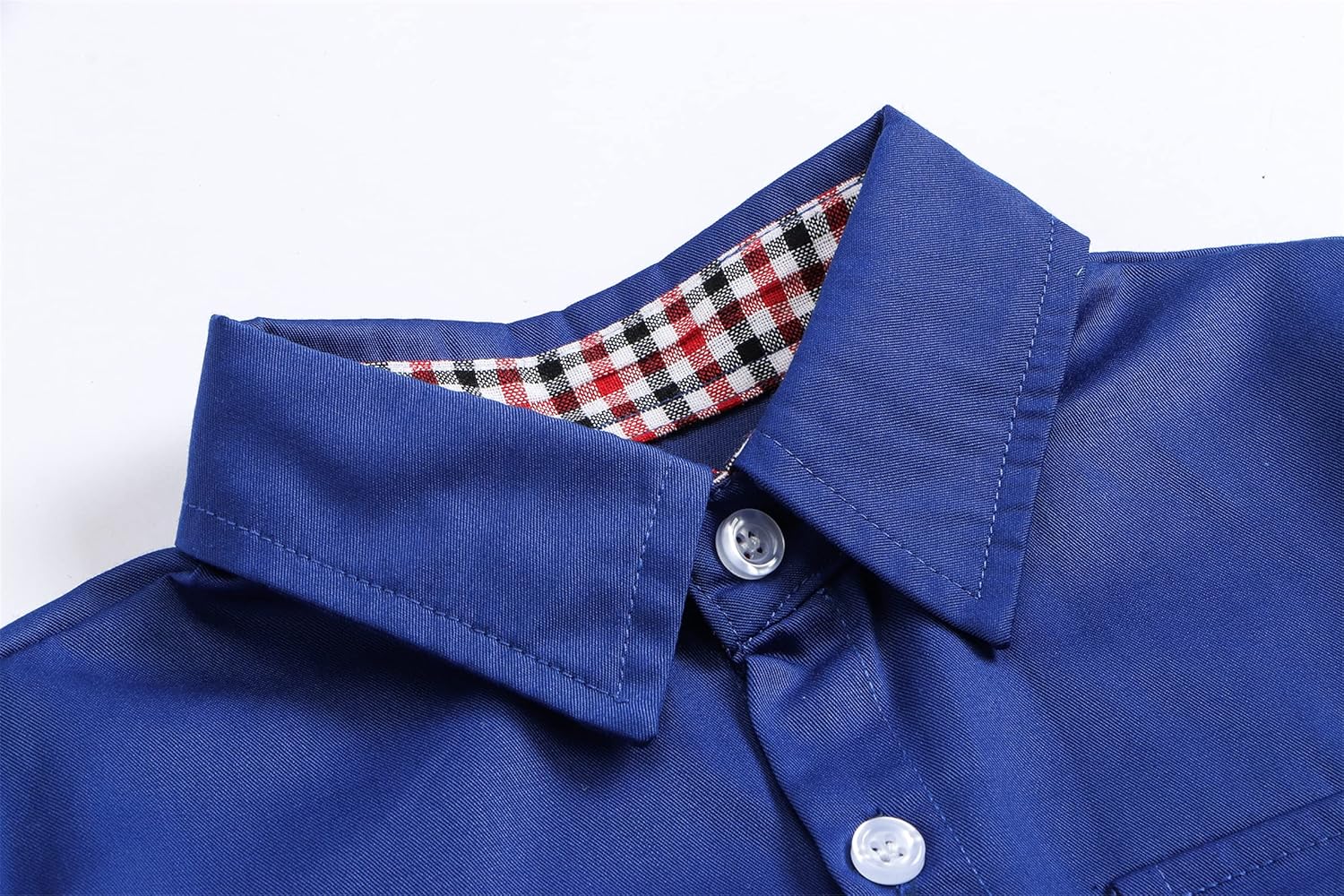 SANGTREE Mens and Boys Cotton Button Down Shirts Long Sleeves Western Shirt with Double Chest Pockets - Image 5