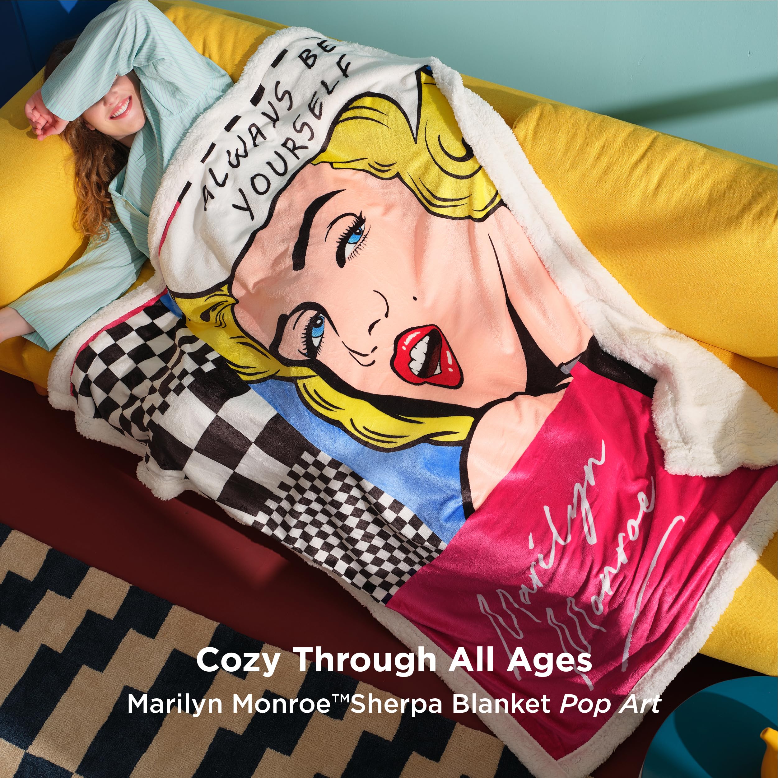 Bedsure Marilyn Monroe Sherpa Fleece Throw Soft Cozy Warm Blanket for  Winter, Pop Art Pink Cute Blanket Gift, 50x60 Inches