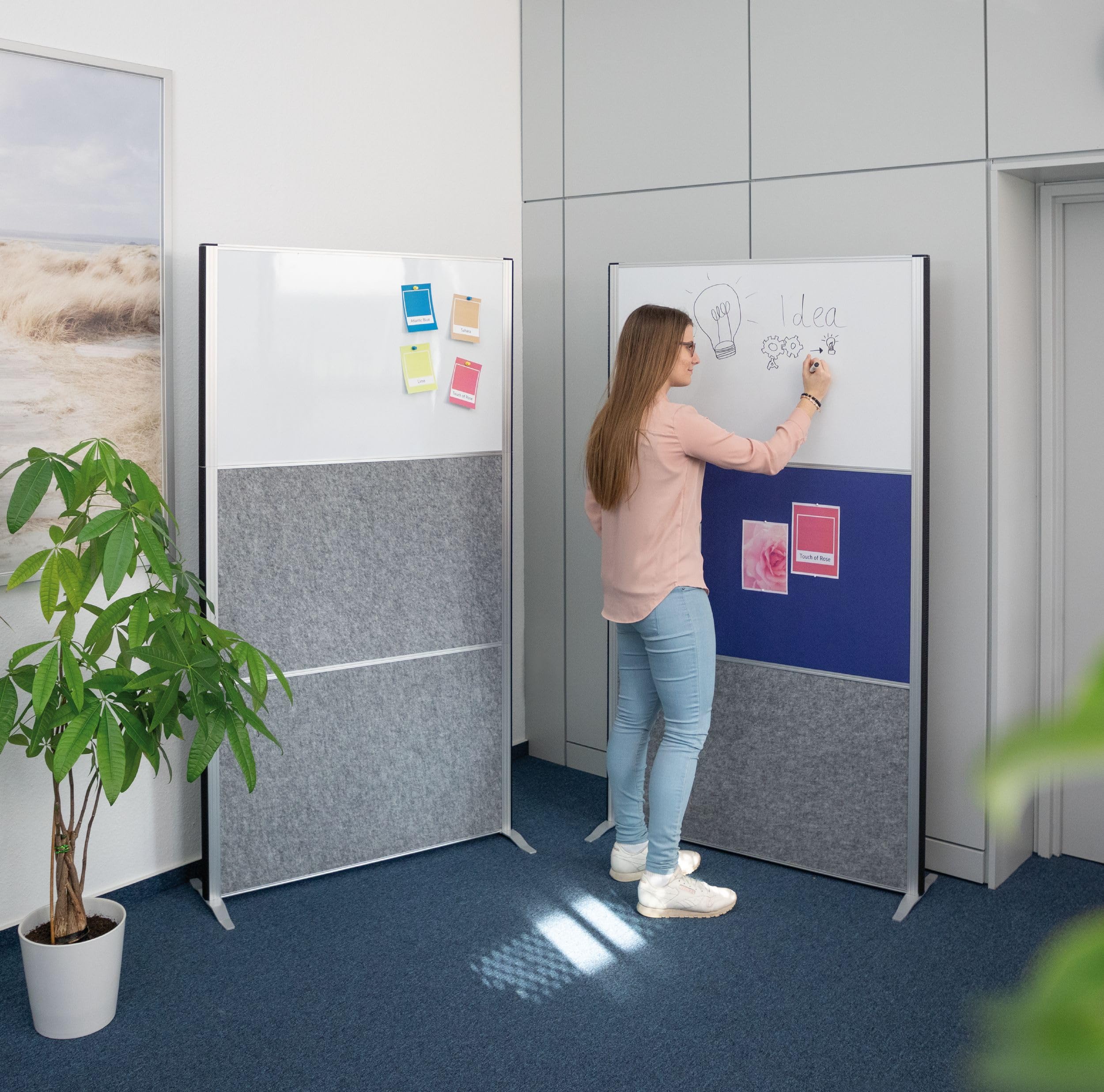 MAUL Stellwand anthrazit MAULconnecto mobile Akustik Trennwand fürs Büro